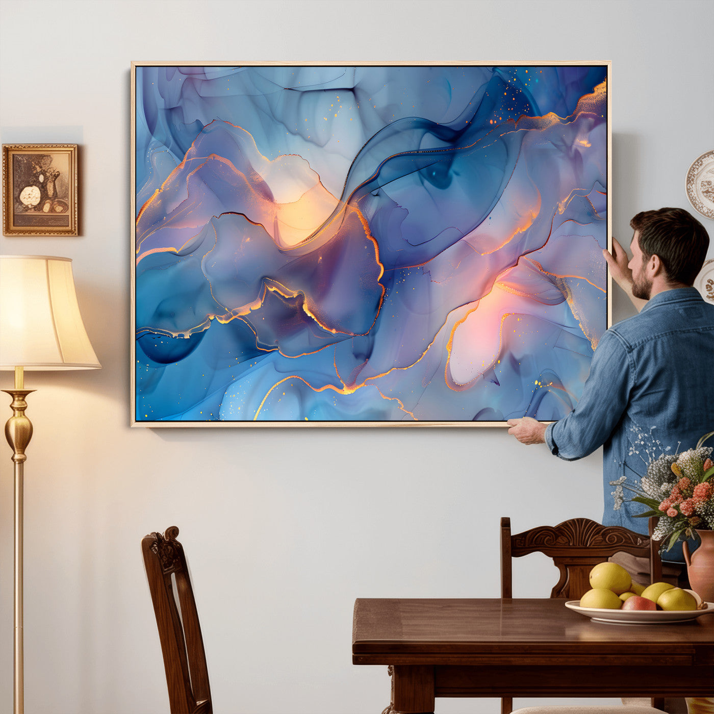 13710509-MGV-CV-36X24 - Colorful Abstract Canvas Wall Art Print, Vibrant Popup Color Art Print