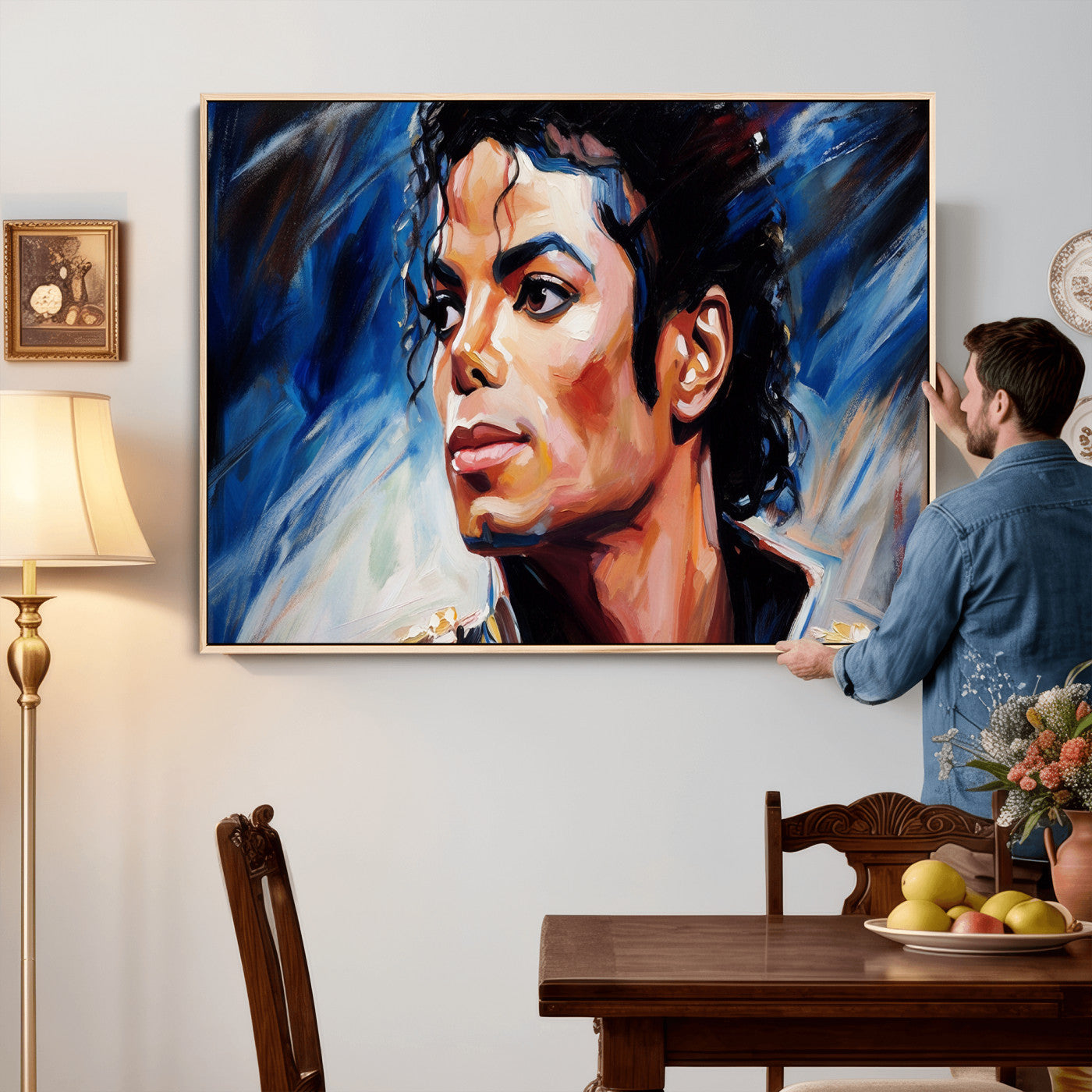 51466481-MGV-CV-36X24 - Abstract Michael Jackson Photo Wall Art Canvas Print