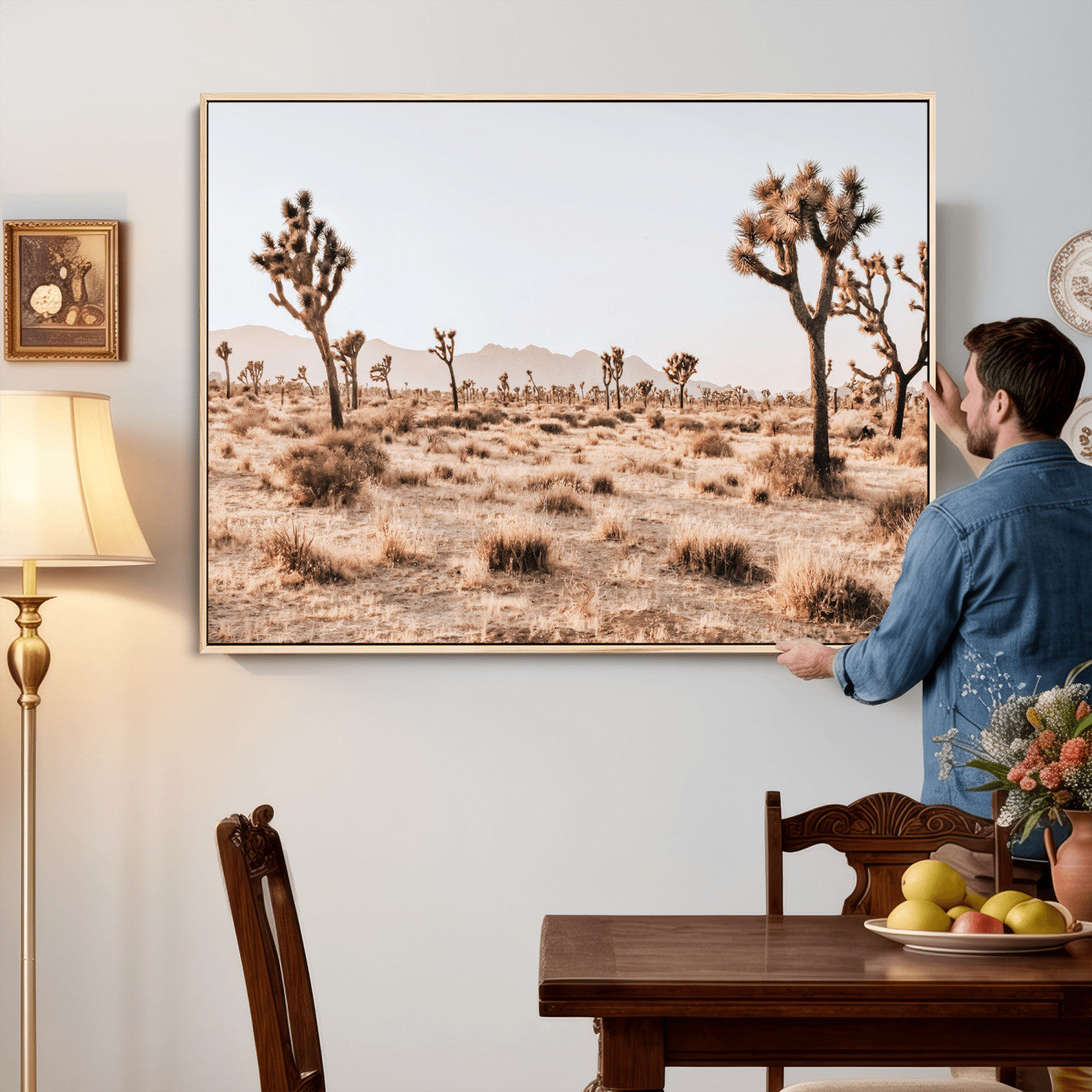 33549408-MGV-CV-36X24 - Joshua Tree Desert Canvas Wall Art Print, Desert Landscape Photography, Boho Southwest Wall Decor, Nature Canvas, Ready to Hang