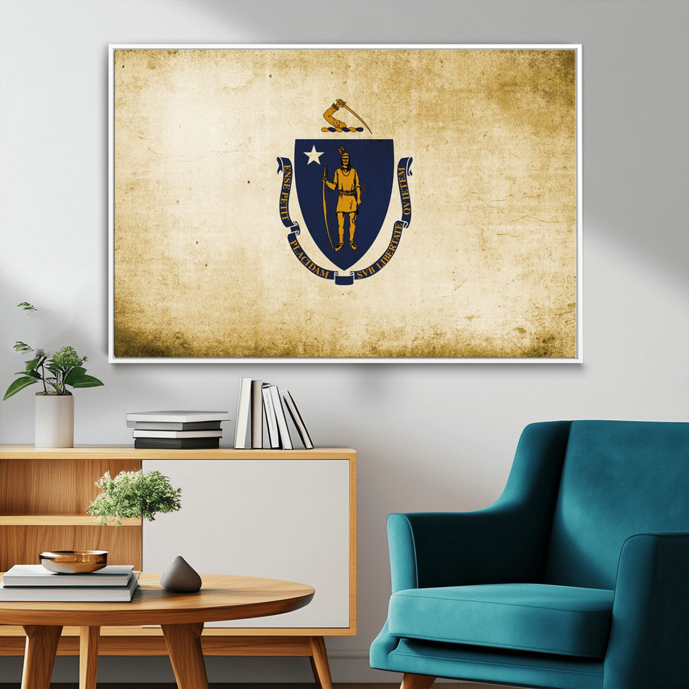 37316-MGV-FC-36X24_White-Massachusetts Flag Wall Art Canvas Print