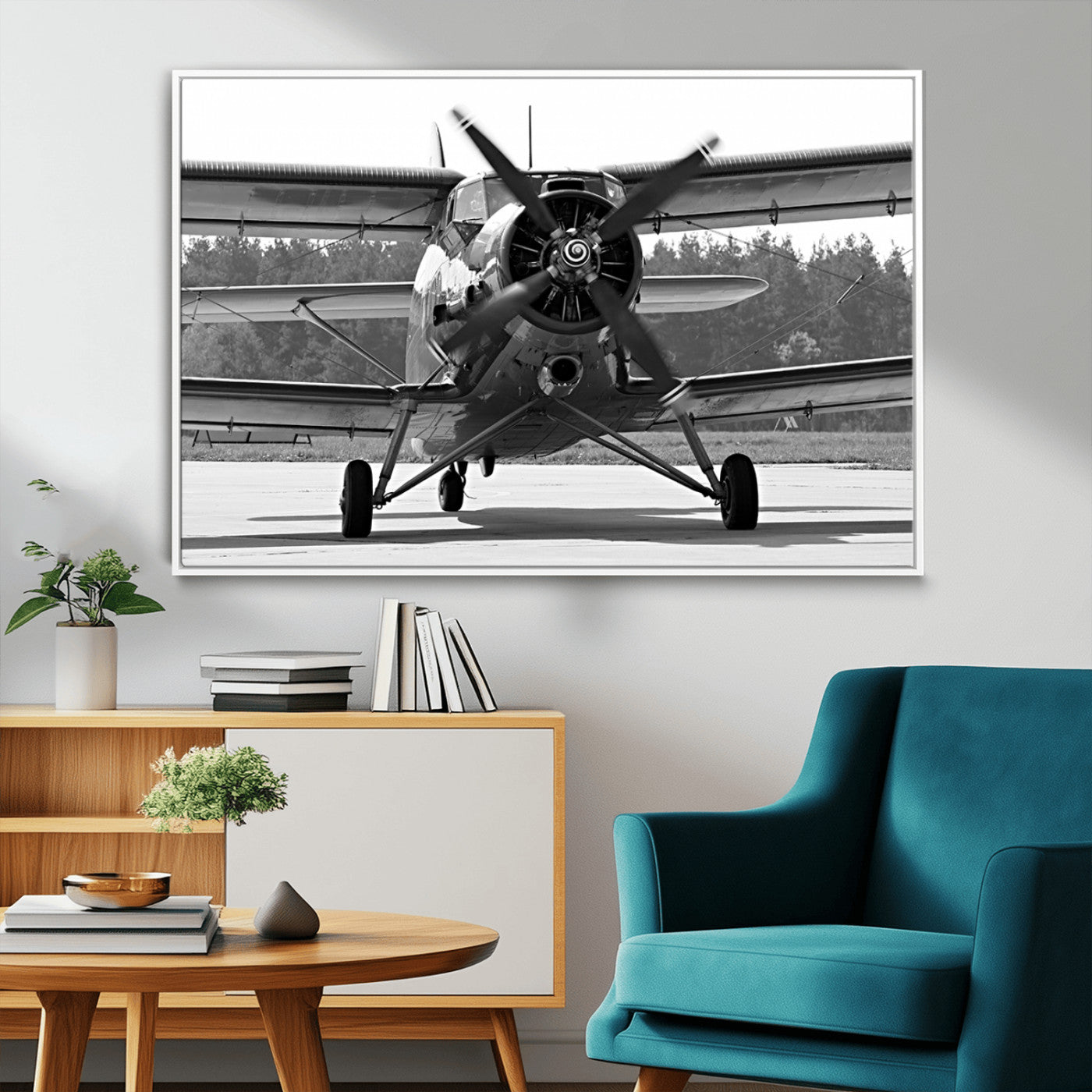 74816-MGV-FC-36X24_White-Wall Art Old War Plane Canvas Print