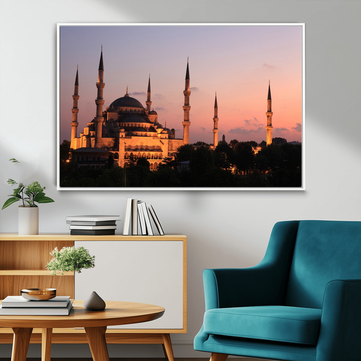 84360-MGV-FC-36X24_White-Wall Art Turkey Istanbul Skyline Canvas Print