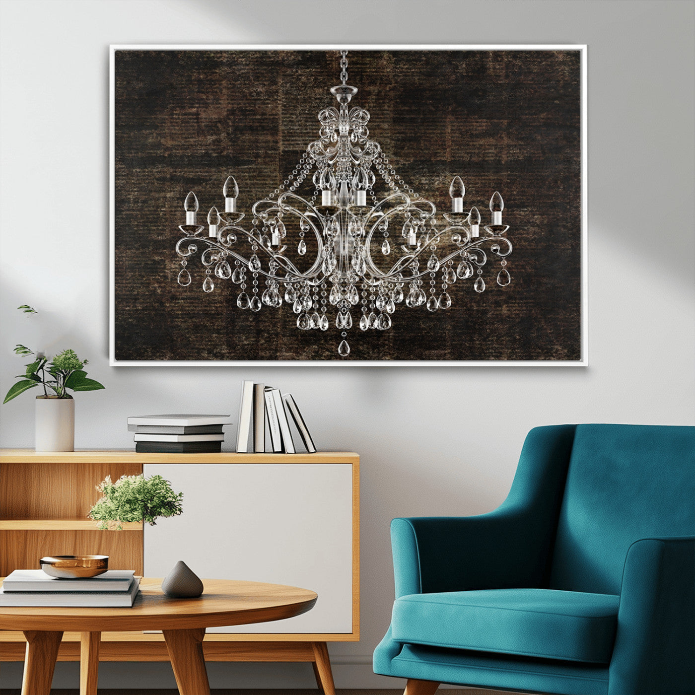 69434-MGV-FC-36X24_White-Rustic Chandelier Canvas Print