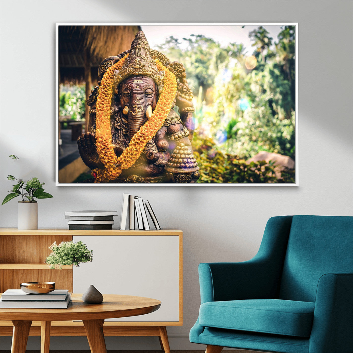 42278-MGV-FC-36X24_White-Hinduism Statue Wall Art Canvas Print