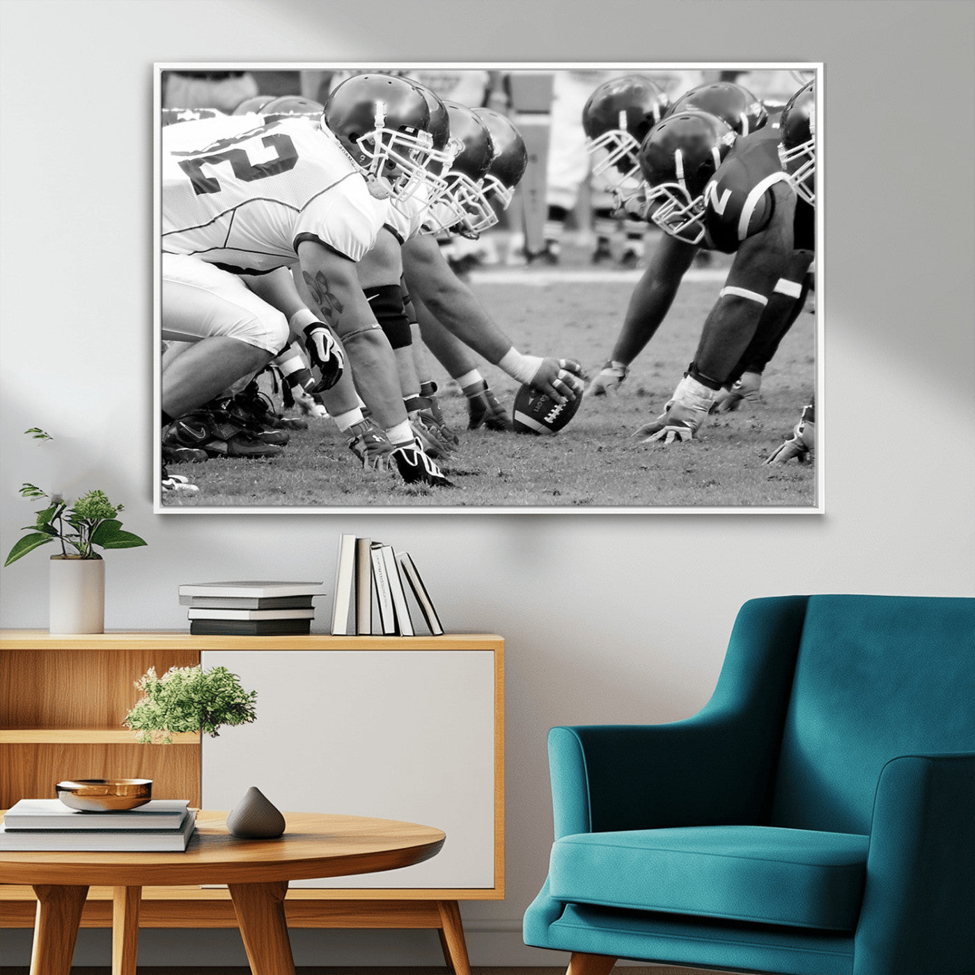 -American Football Player Wall Art Canvas Print