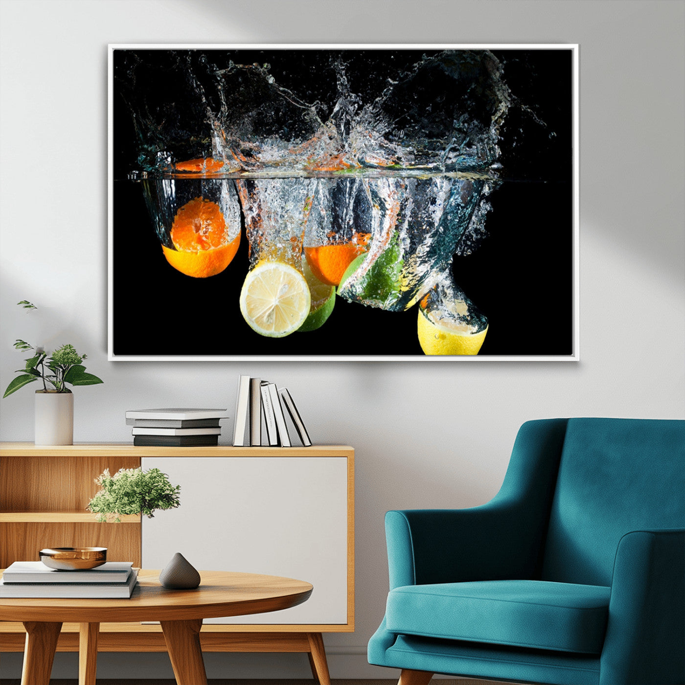 58366-MGV-FC-36X24_White-Kitchen Wall Art, Kitchen Fruits Art Canvas Print