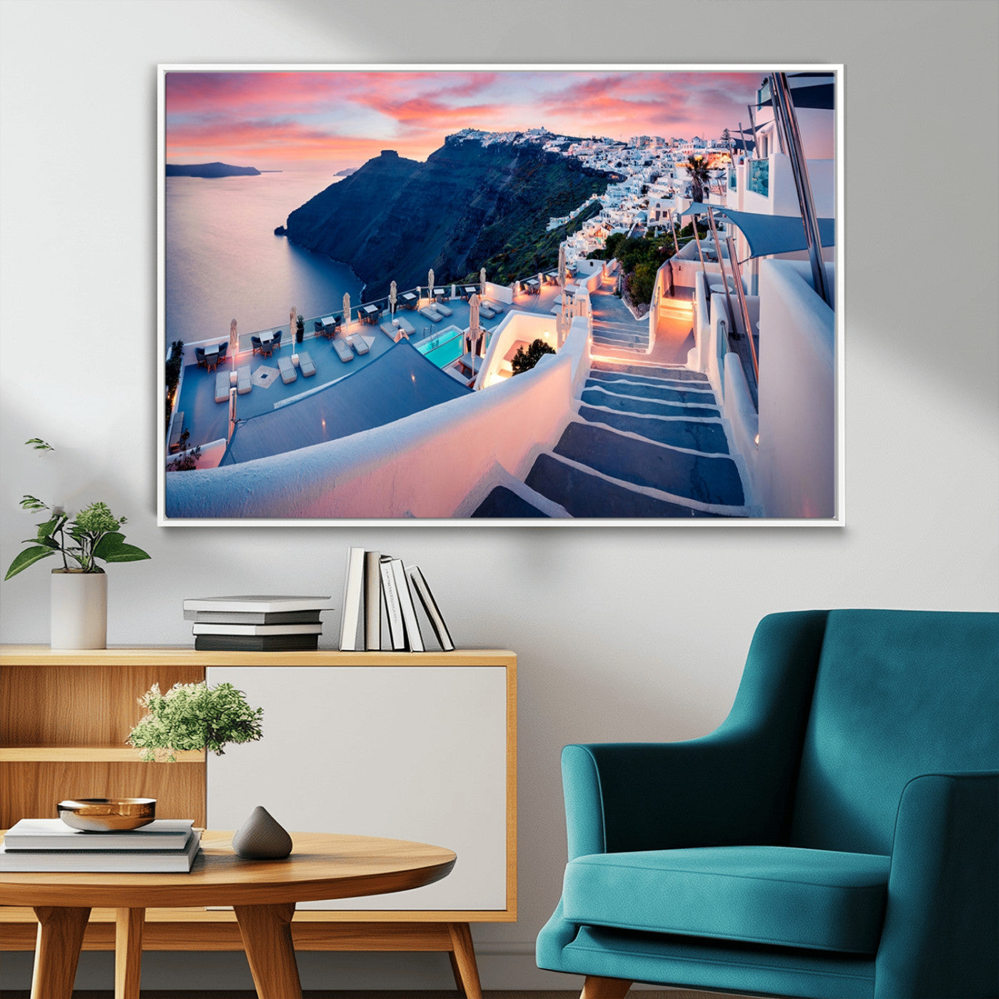 35350-MGV-FC-36X24_White-Santorini Island Wall Art Canvas Print