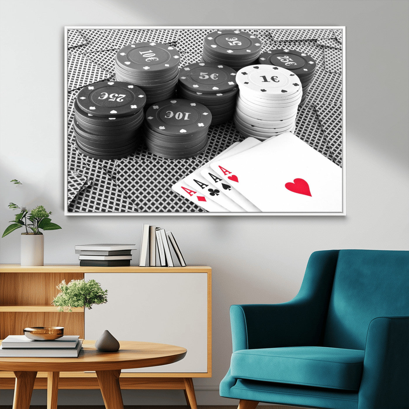 47531-MGV-FC-36X24_White-Poker Game Cards Wall Art Canvas, Multi Panel Wall Art Canvas Print