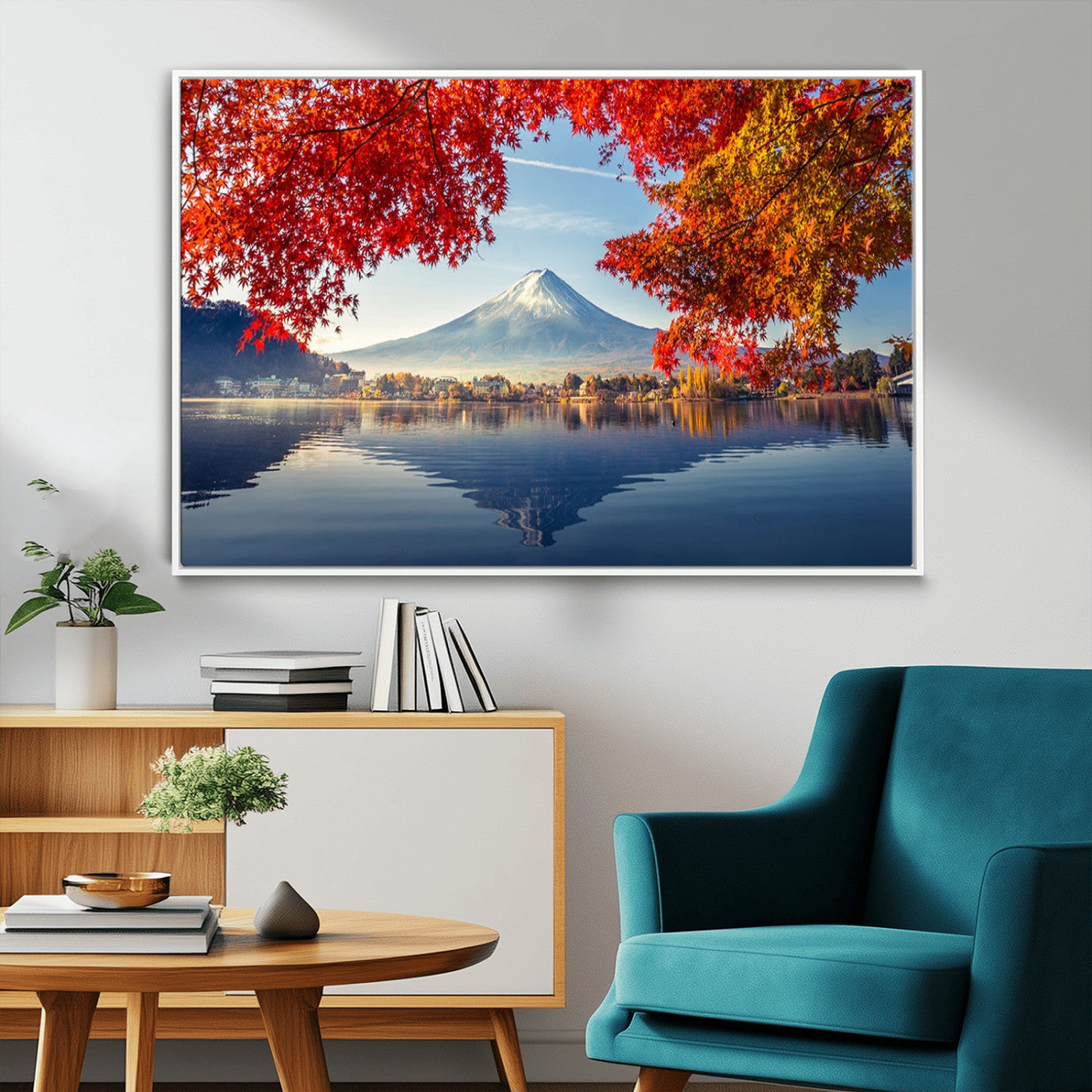 -Mount Fuji Canvas Wall Art Japan Autumn Mountain Canvas Print Wall Art