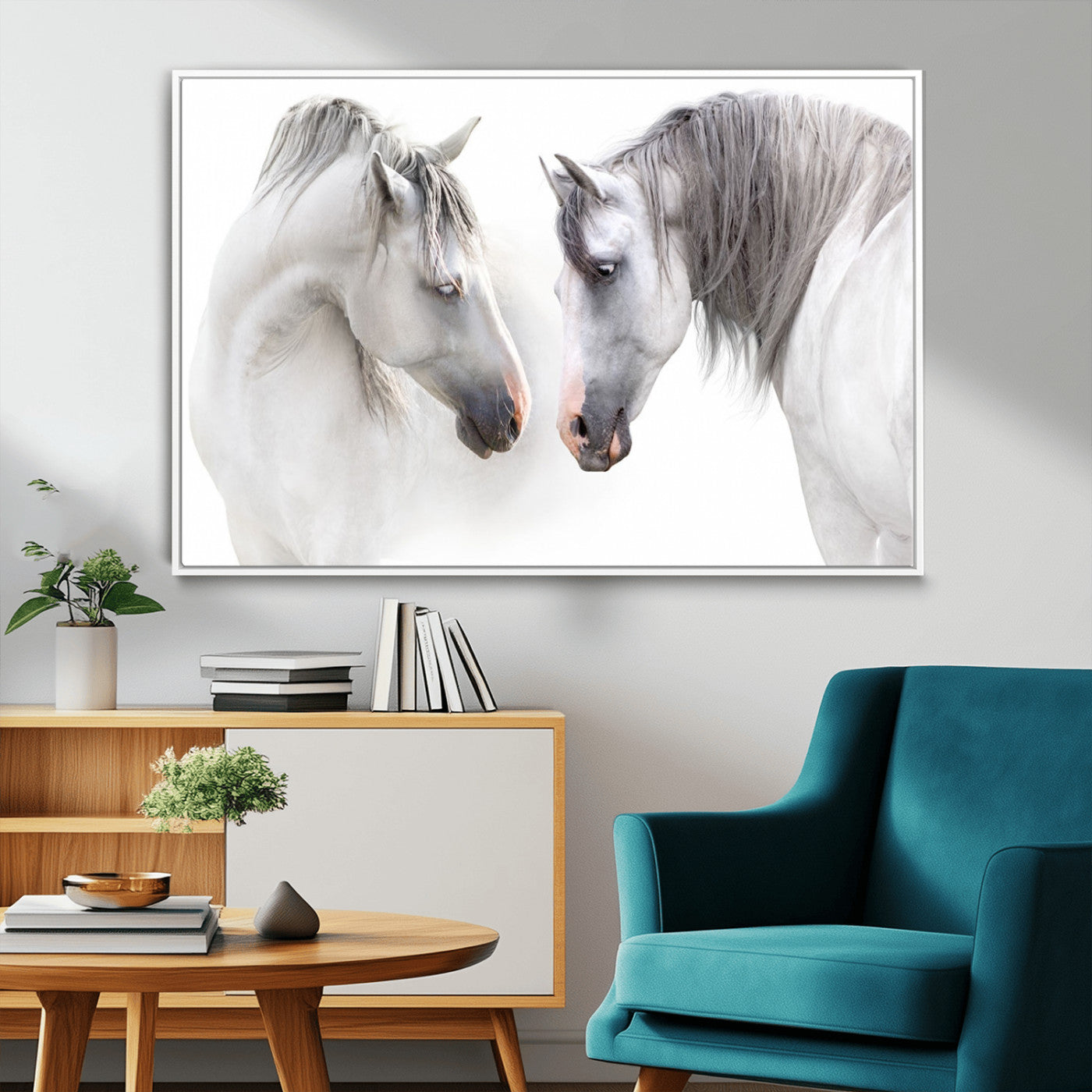 81129-MGV-FC-36X24_White-White Horse Wall Art Animal Canvas Print