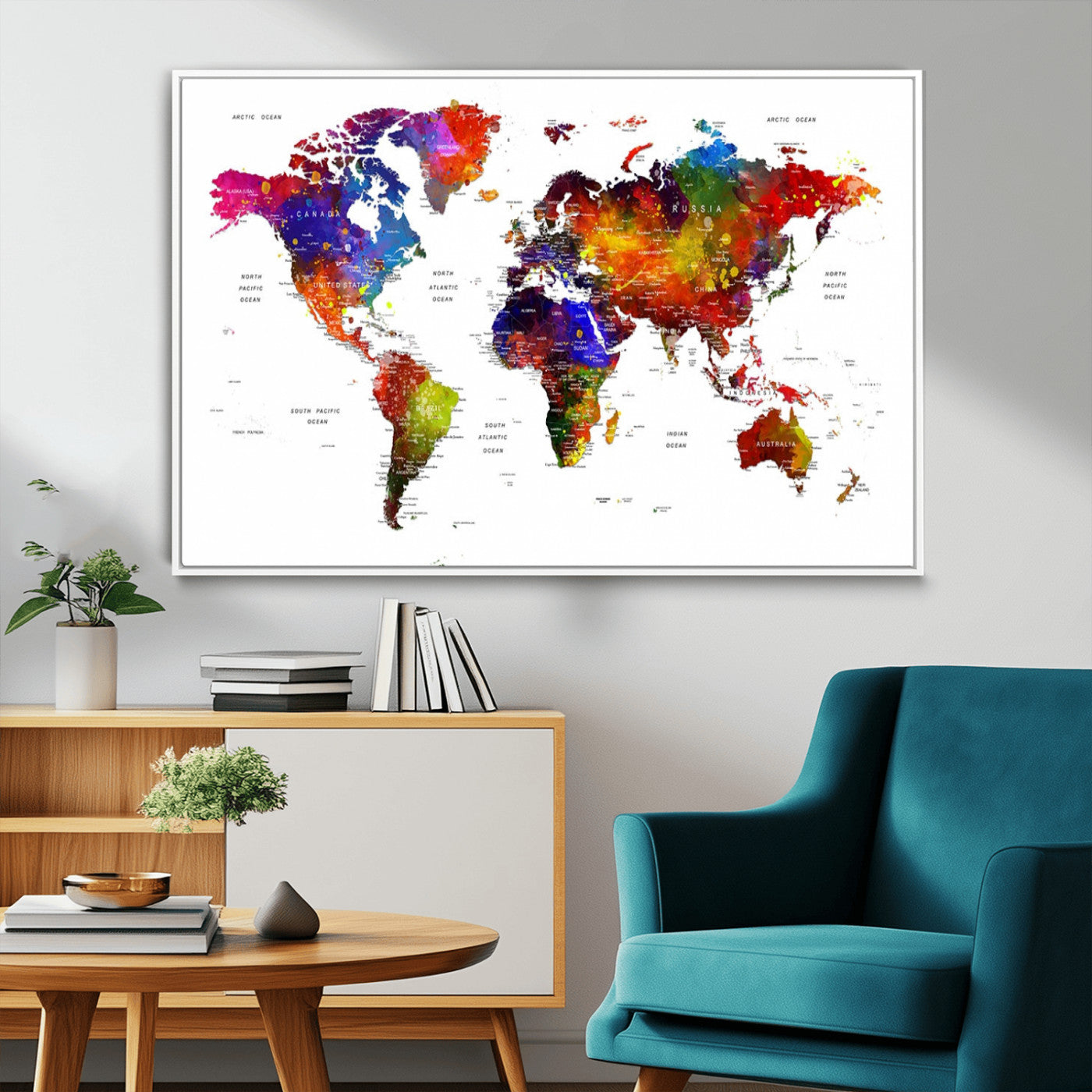 34842-MGV-CV-36X24-Push Pin World Map Canvas Print – Travel Tracker Wall Art for Couples, Perfect Anniversary Gift for Home or Office Decor
