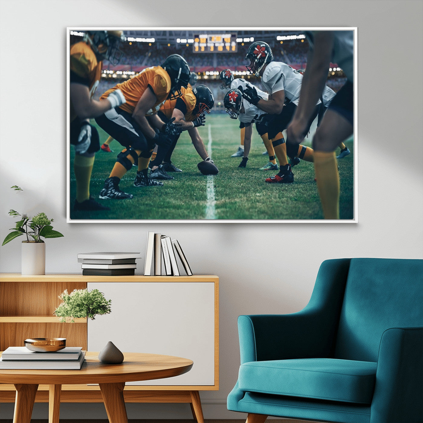 83227-MGV-FC-36X24_White-American Football Playing Wall Art Canvas Print