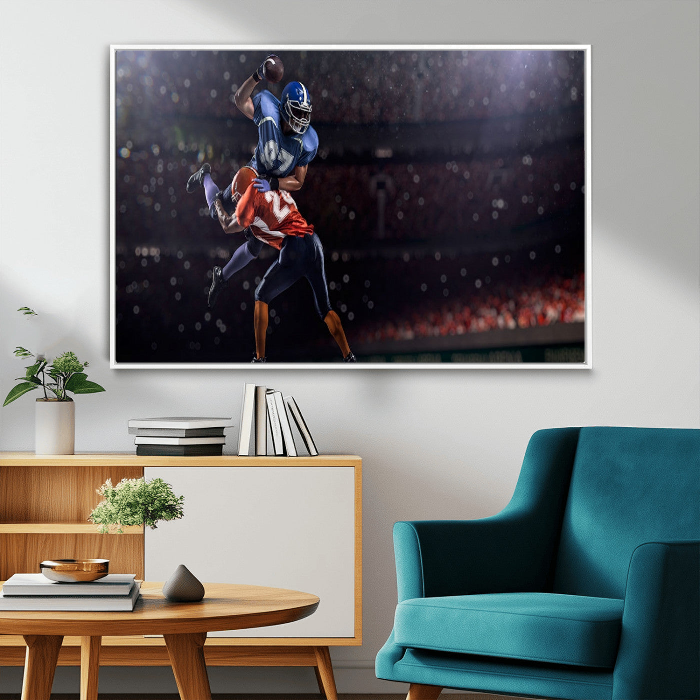 68009-MGV-CV-36X24-American Football Wall Art Canvas Print, Stadium Sport Wall Art Print