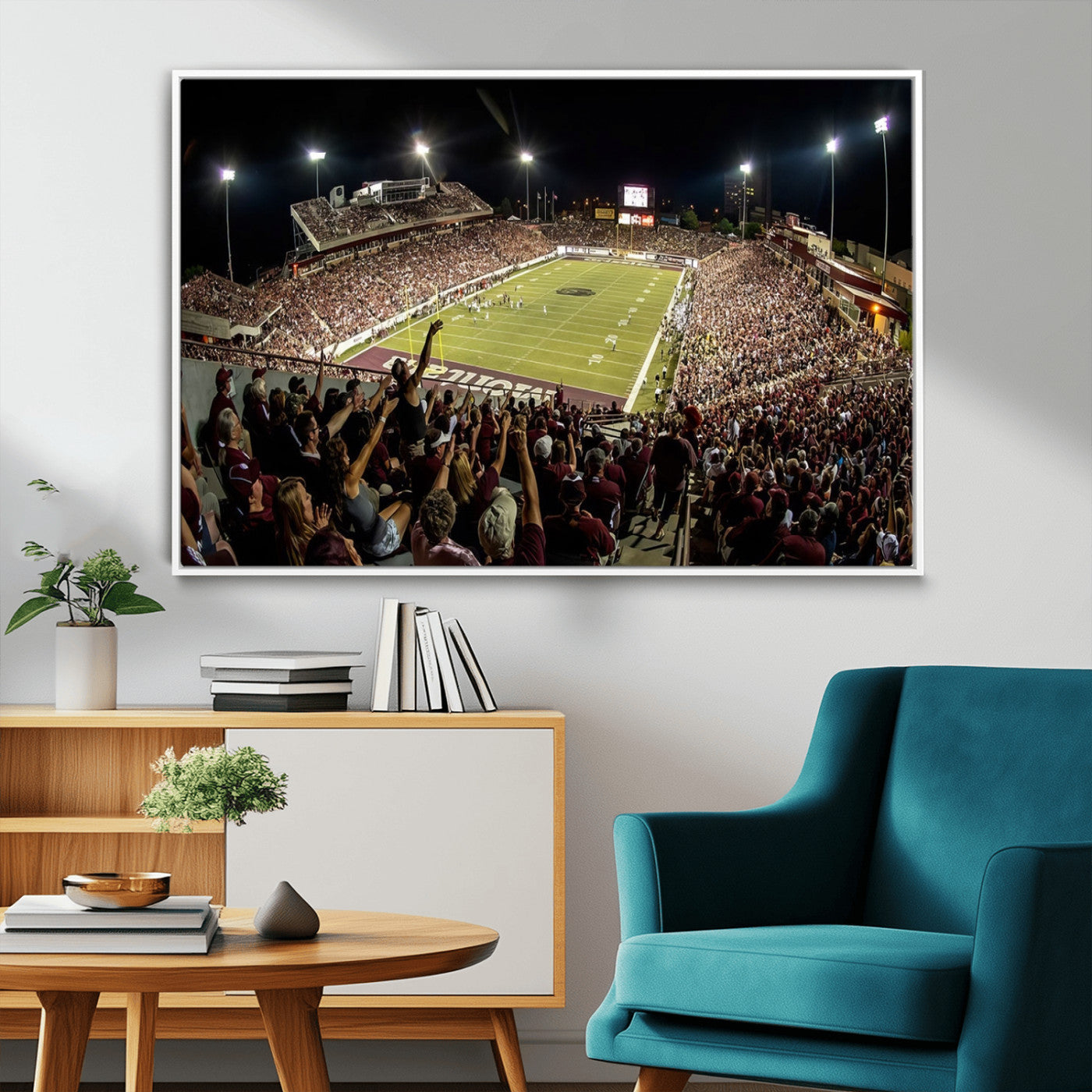 94126-MGV-FC-36X24_White-Washington-Grizzly Stadium Canvas Print, American Football Wall Art Canvas Print, Stadium Sport Wall