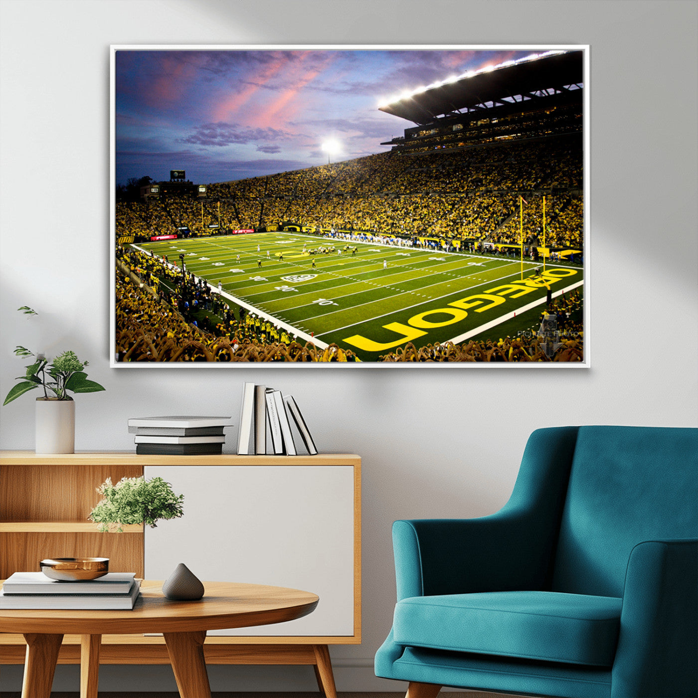 -University of Oregon Ducks Football Team Print - Eugene Autzen Stadium Wall Art Canvas Print