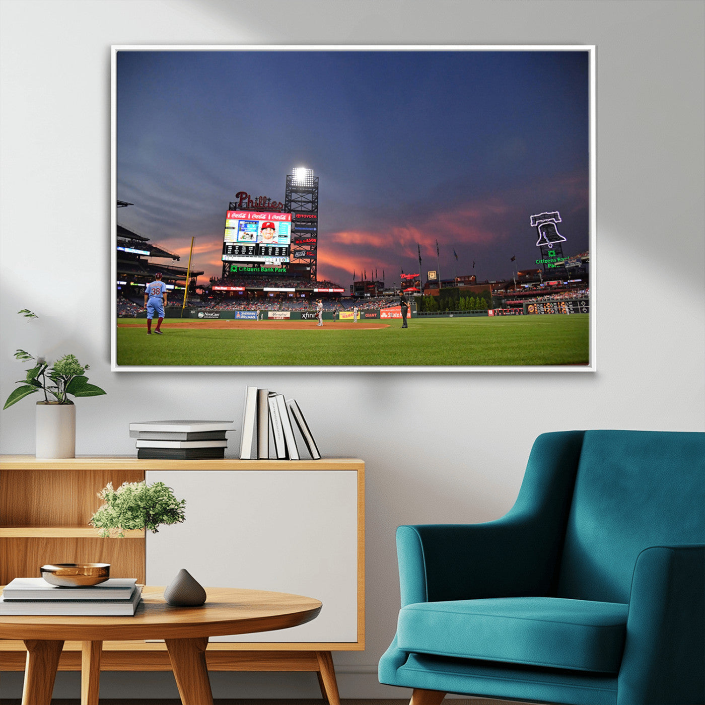 22594-MGV-FC-36X24_White-Philadelphia Phillies Baseball Print - Philadelphia Citizens Bank Park Stadium Wall Art, Phillies