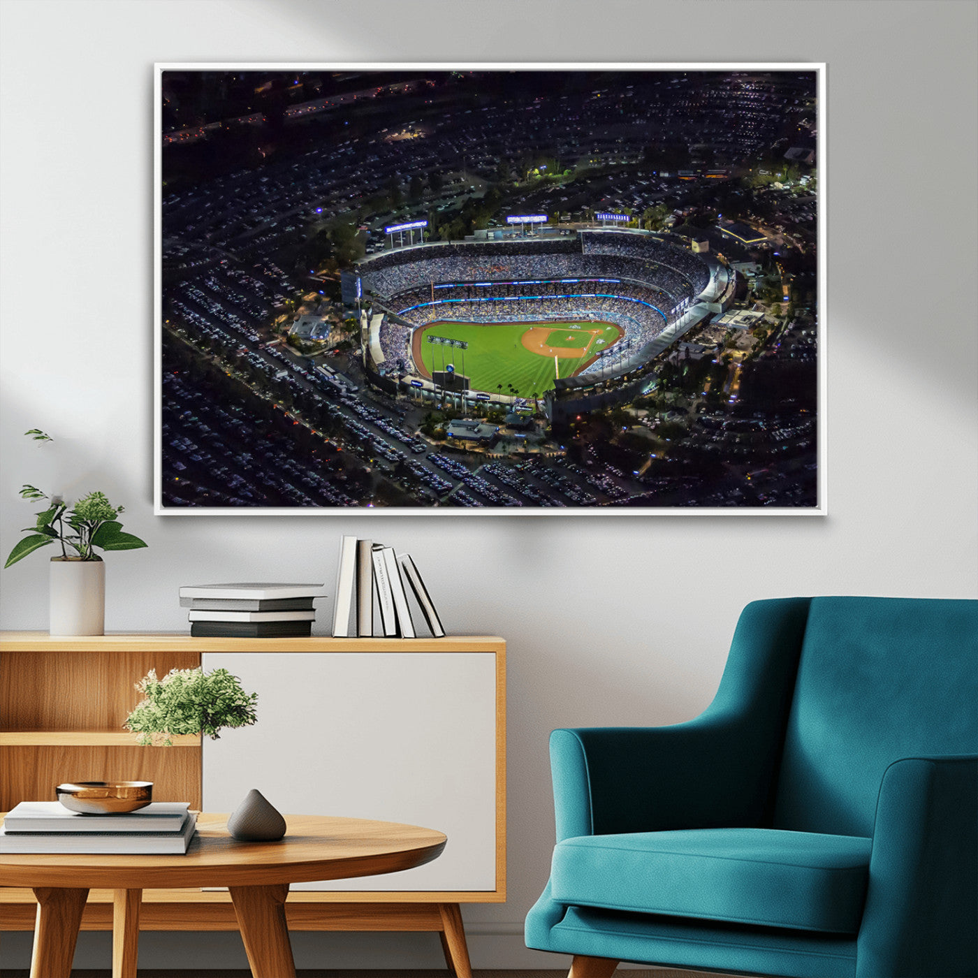 20932-MGV-CV-36X24-Los Angeles Dodgers Dodger Stadium Wall Art Canvas Print - MLB Baseball Stadium