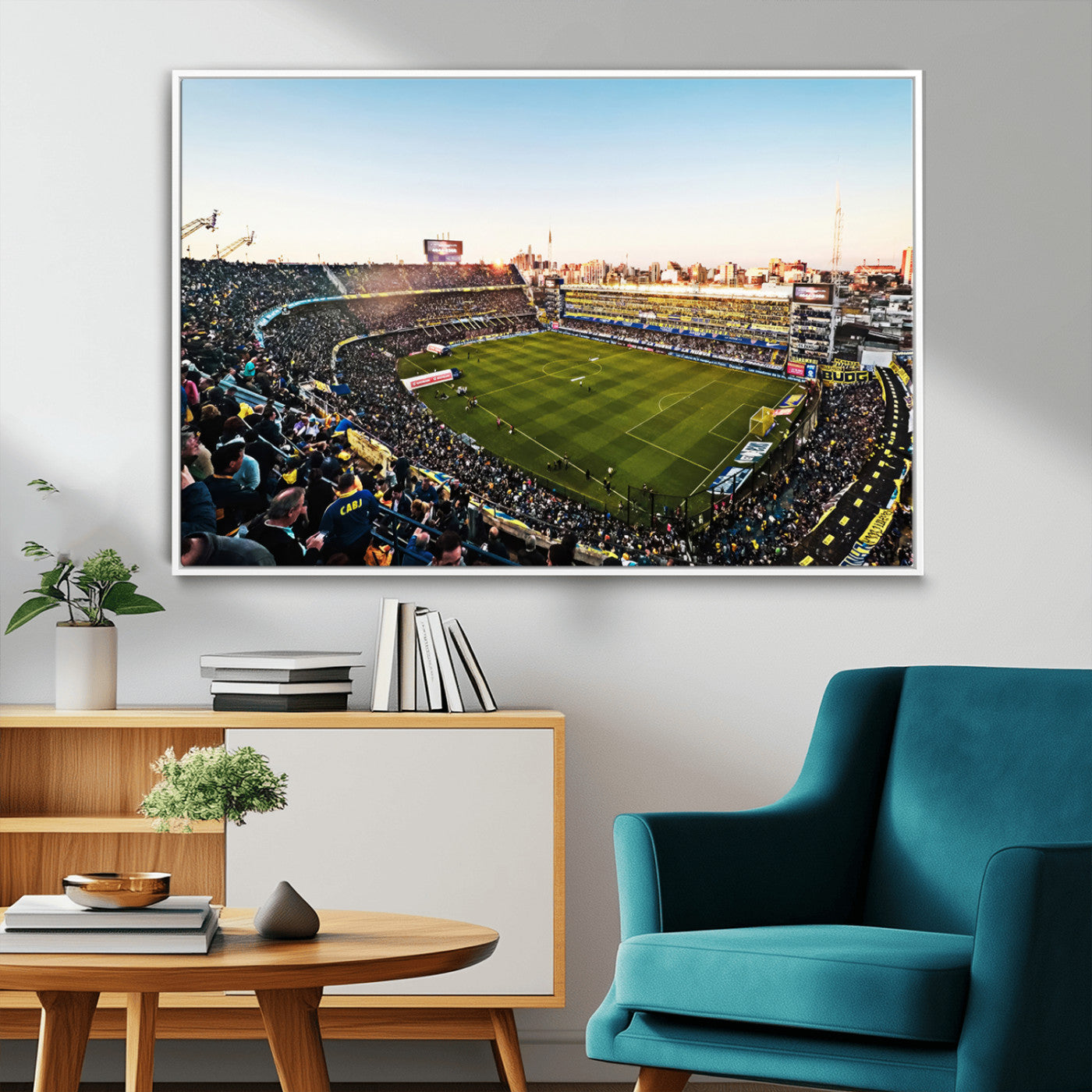50105-MGV-FC-36X24_White-Boca Juniors Soccer Team Print - Buenos Aires Bombonera Stadium Wall Art Canvas Print