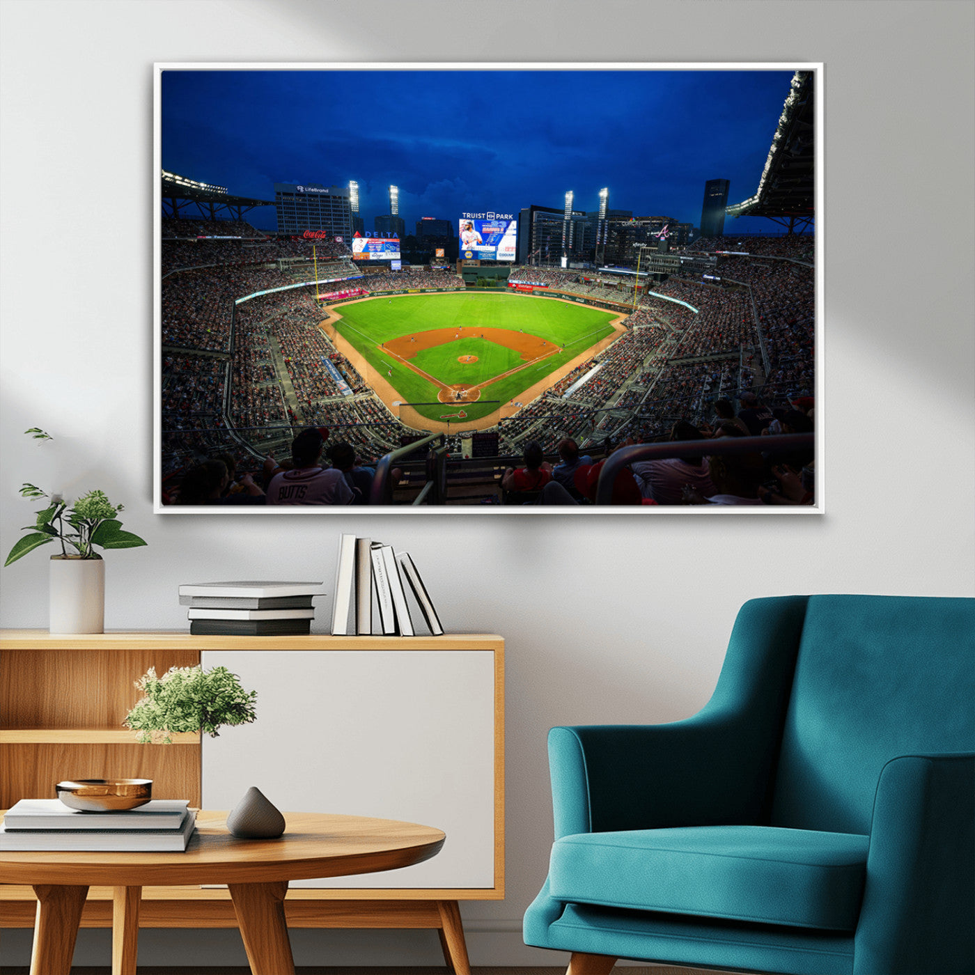 88590-MGV-FC-36X24_White-Truist Park Night Game Canvas Art - Atlanta Braves Stadium Wall Art Canvas