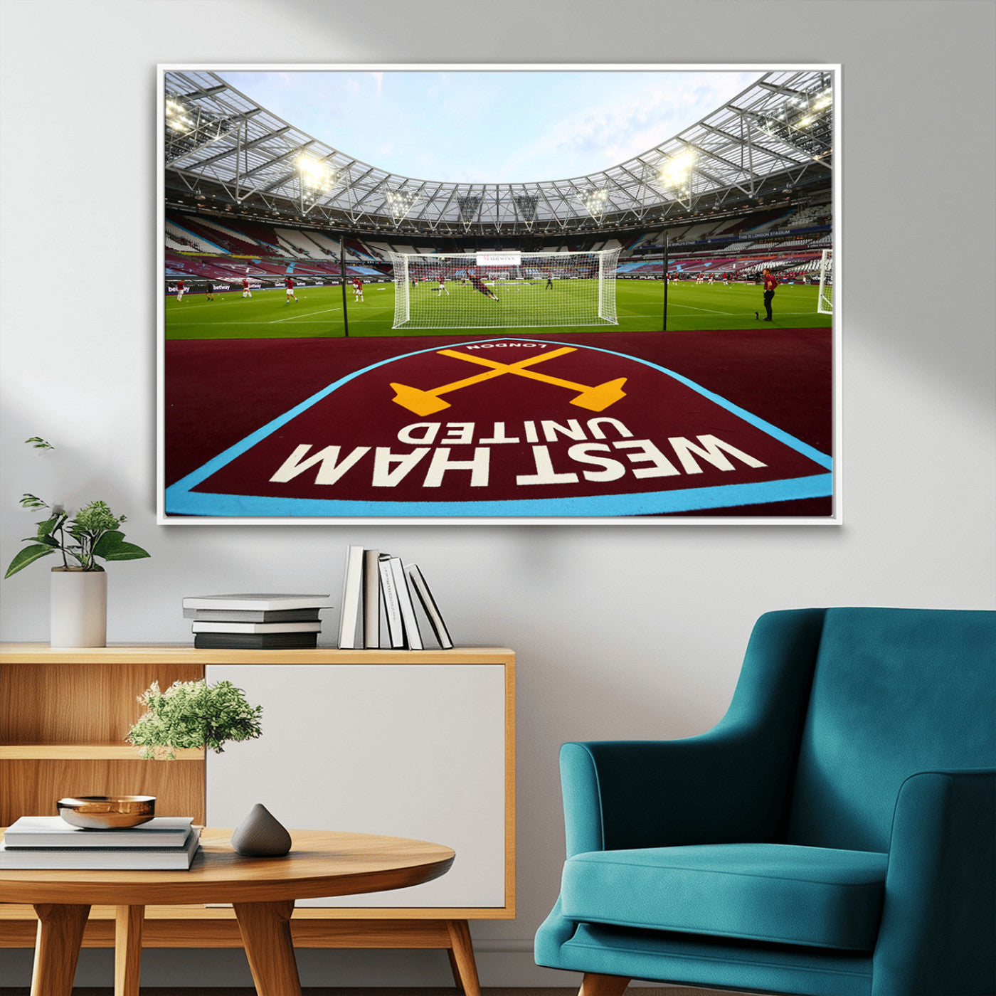 77367-MGV-FC-36X24_White-West Ham United FC Stadium Canvas Wall Art – London Stadium Football Print – Premier League Team