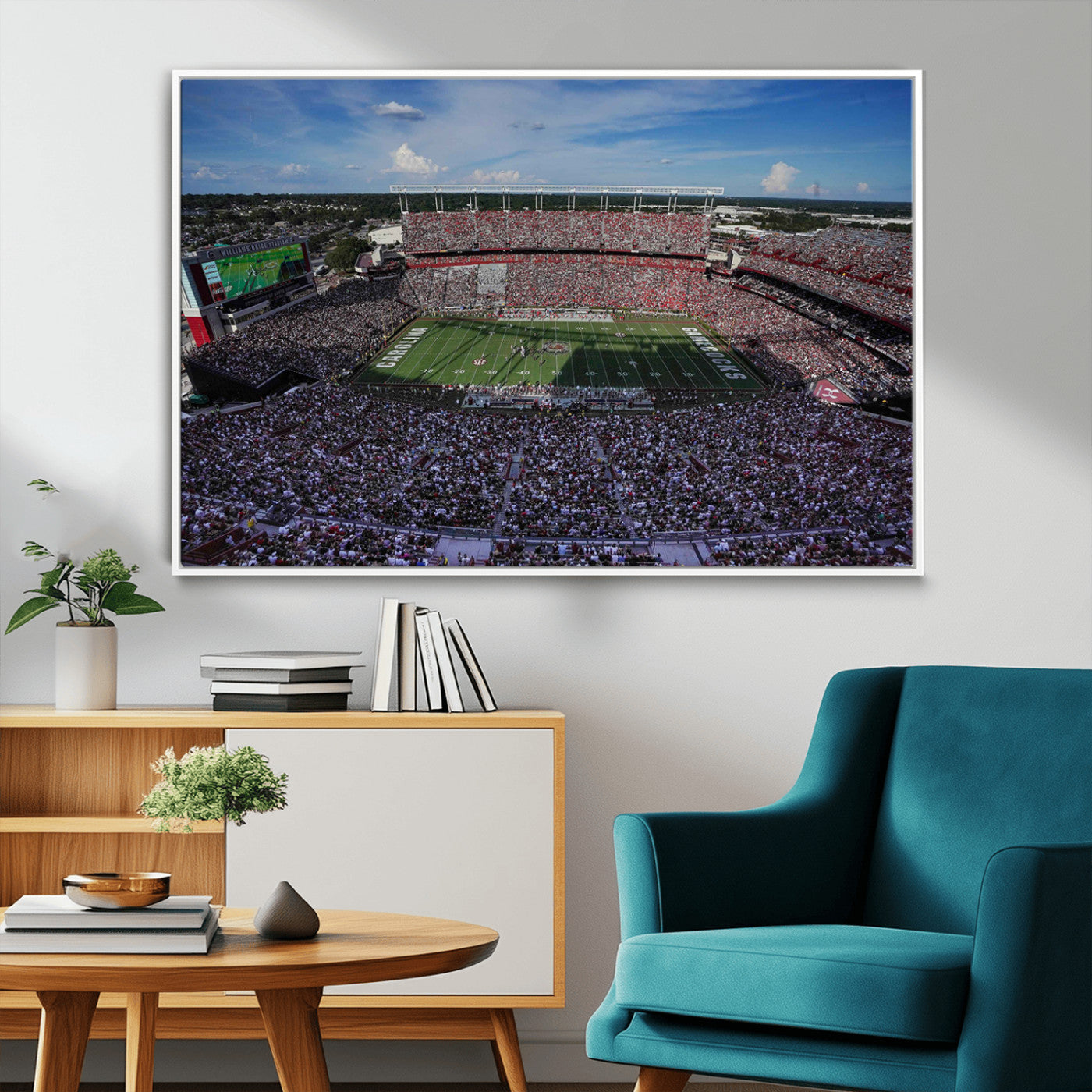83382-MGV-CV-36X24-South Carolina Gamecocks Football Team Print - Columbia Williams-Brice Stadium Wall Art Canvas Print