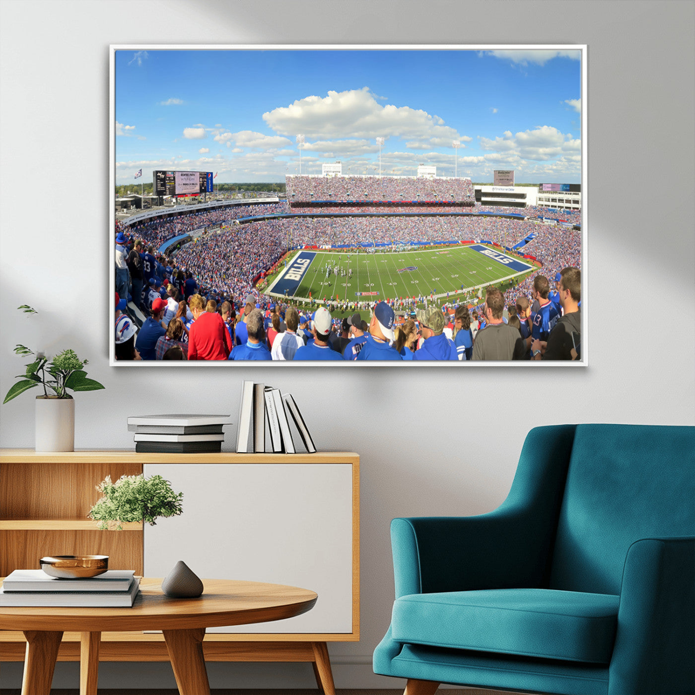 35302-MGV-CV-36X24-Buffalo Bills NFL Football Team Print - Buffalo Highmark Stadium Wall Art Canvas Print