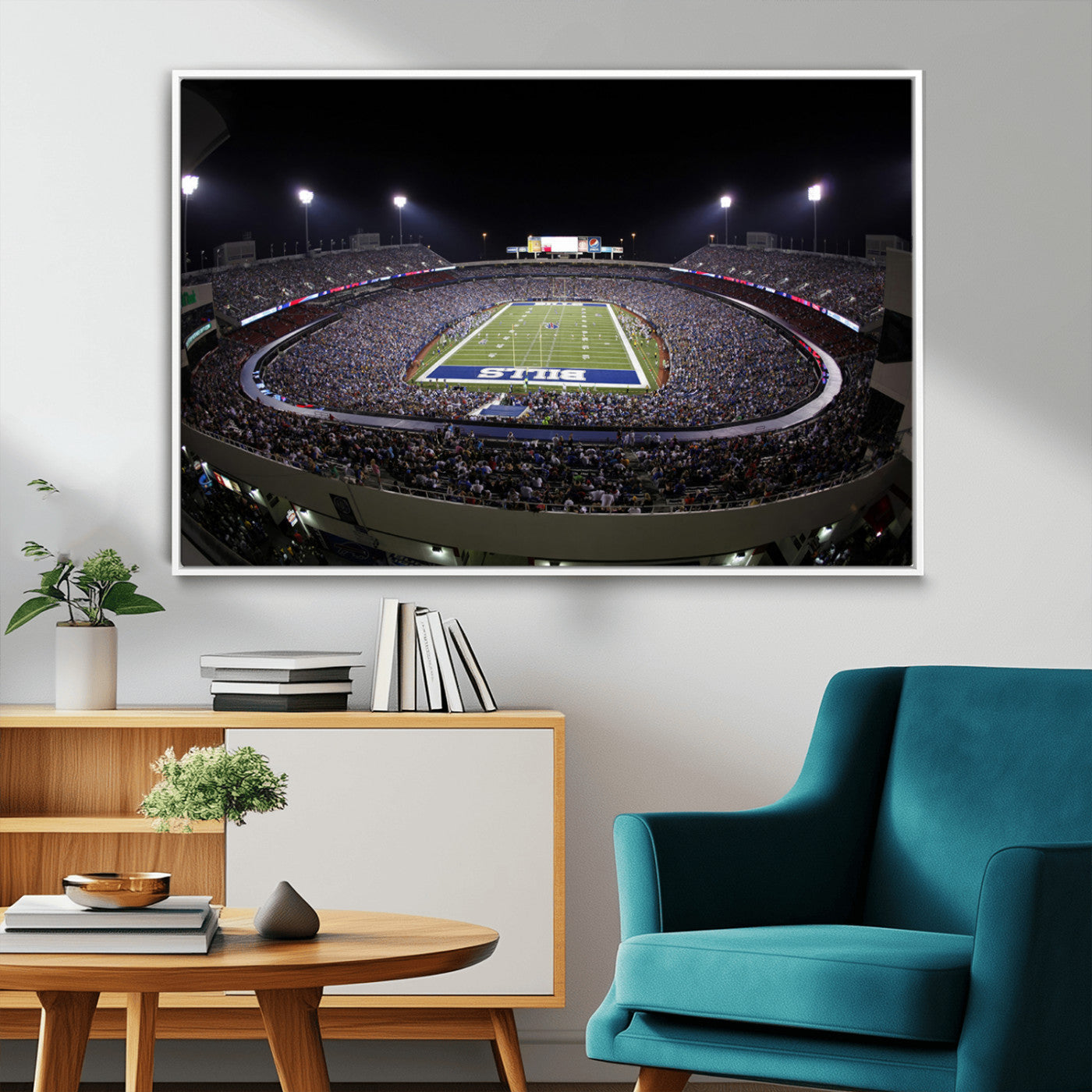 98546-MGV-FC-36X24_White-Buffalo Bills NFL Football Team Print - Buffalo Highmark Stadium Wall Art Canvas Print