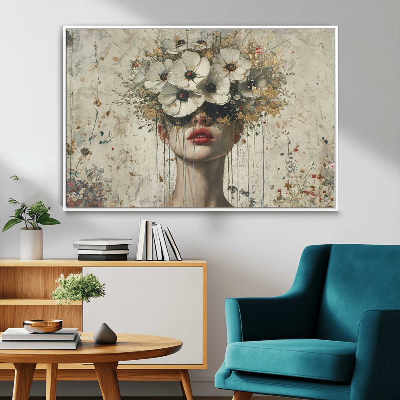 72759-MGV-FC-36X24_White-Abstract Floral Women Patel Wall Art Canvas Print