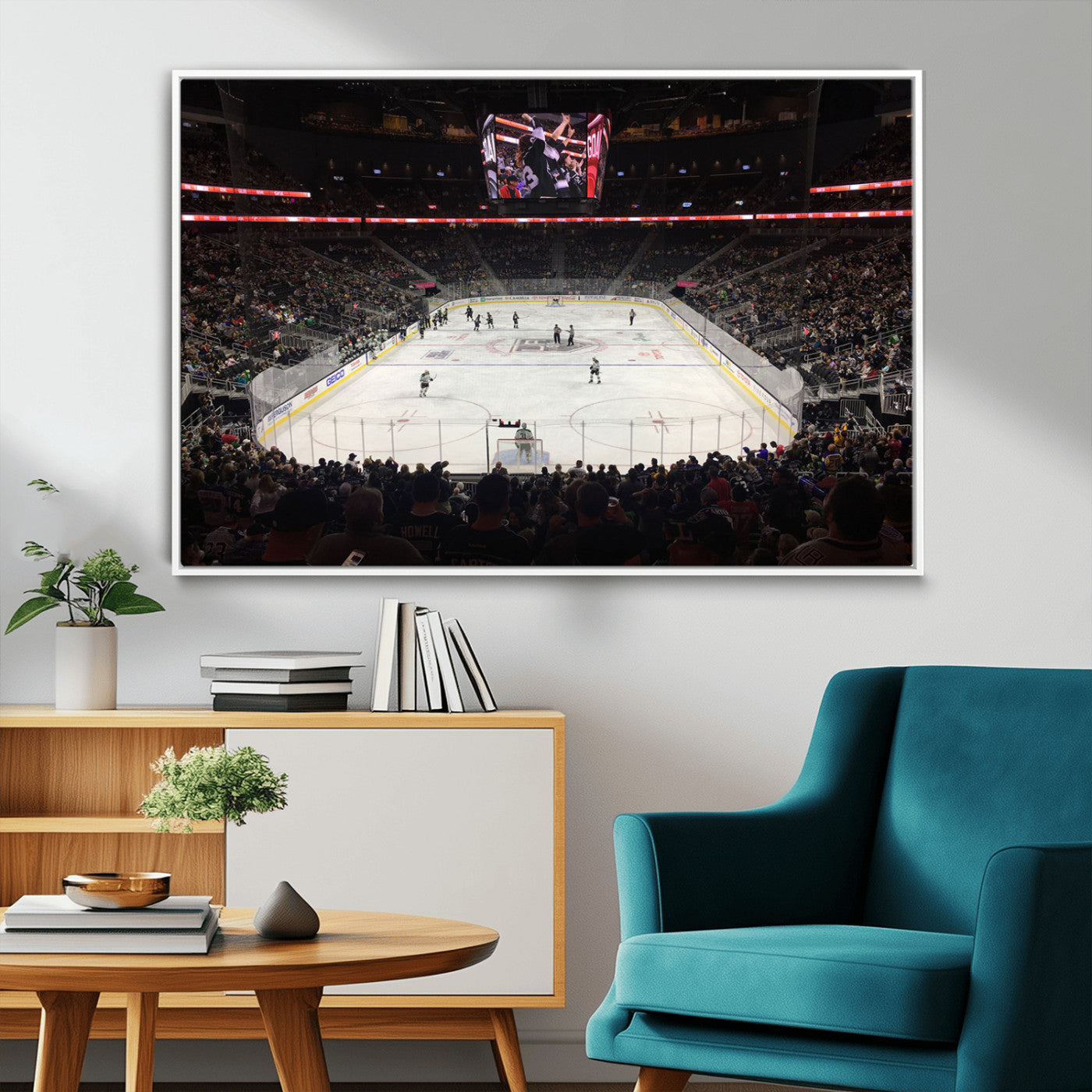 14802-MGV-FC-36X24_White-T Mobile Arena Paradise Nevada Vegas Golden Knights Ice Hockey Stadium Canvas Print Wall Art