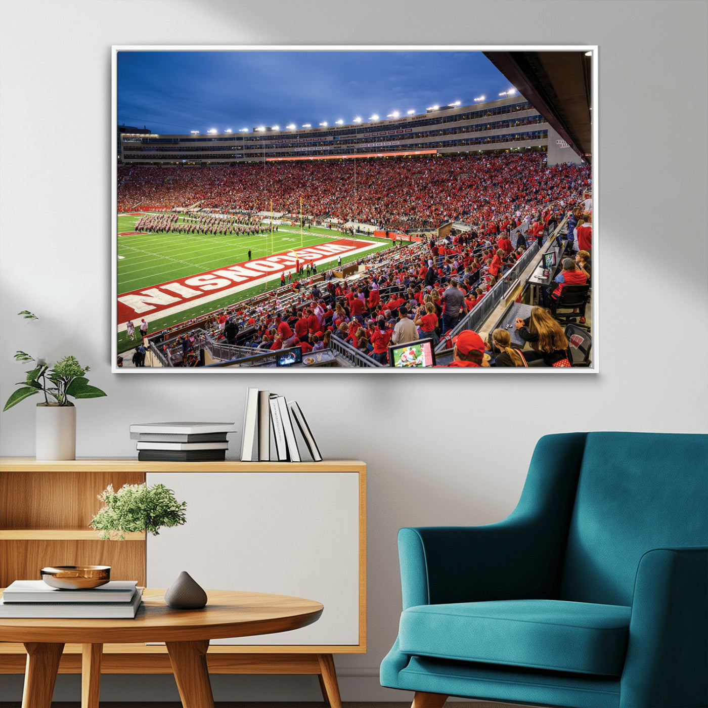 -Wisconsin Badgers Football Team Print - Madison Camp Randall Stadium Wall Art, Wisconsin Badgers