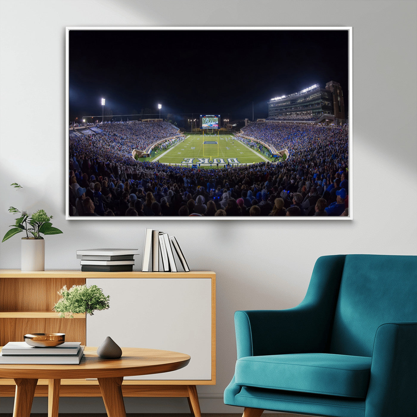 21070-MGV-CV-36X24-Duke University Blue Devils Football Team Print - Durham Wallace Wade Stadium Wall Art Canvas Print