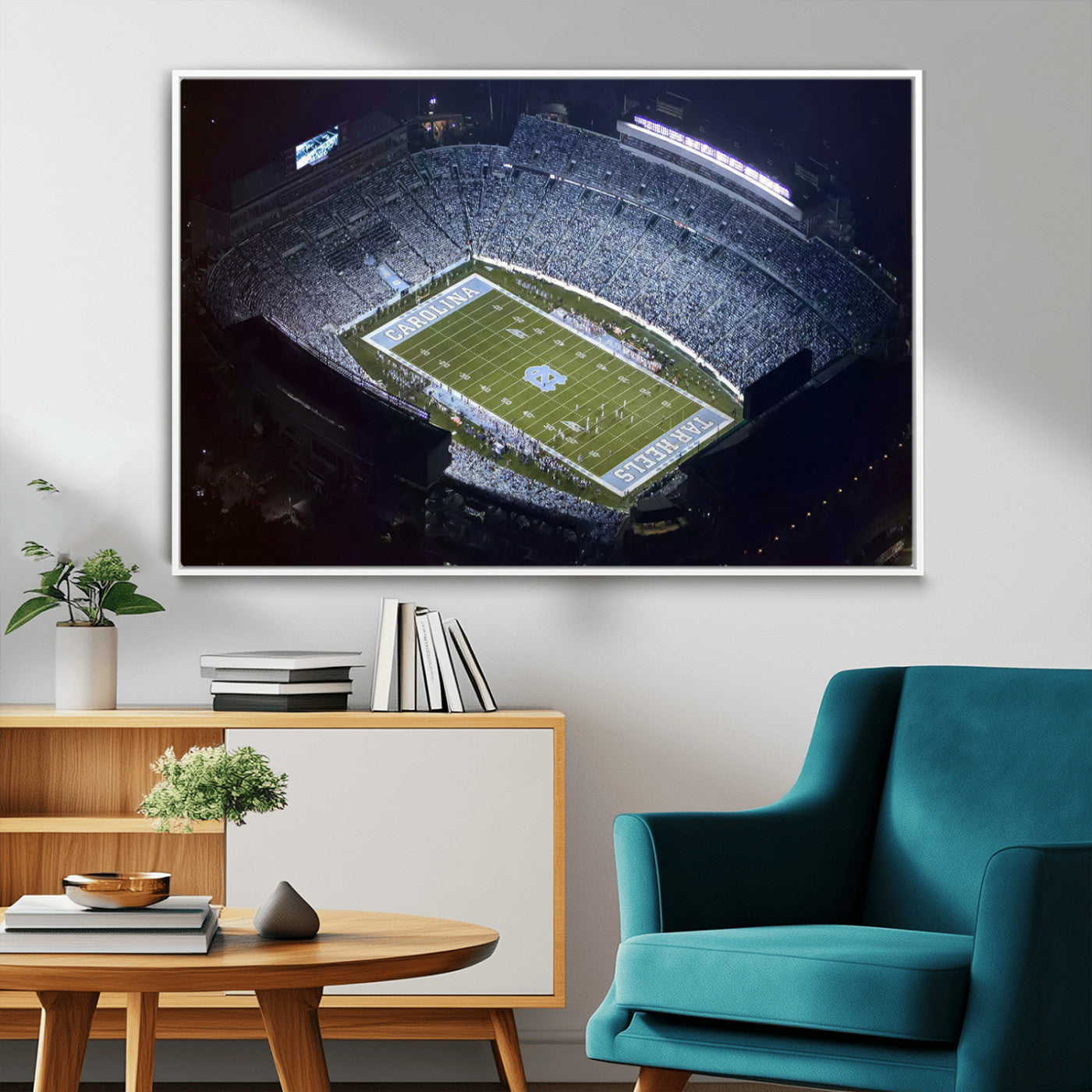 88375-MGV-CV-36X24-University of North Carolina Tar Heels Football Team Print - Chapel Hill Kenan Memorial Stadium