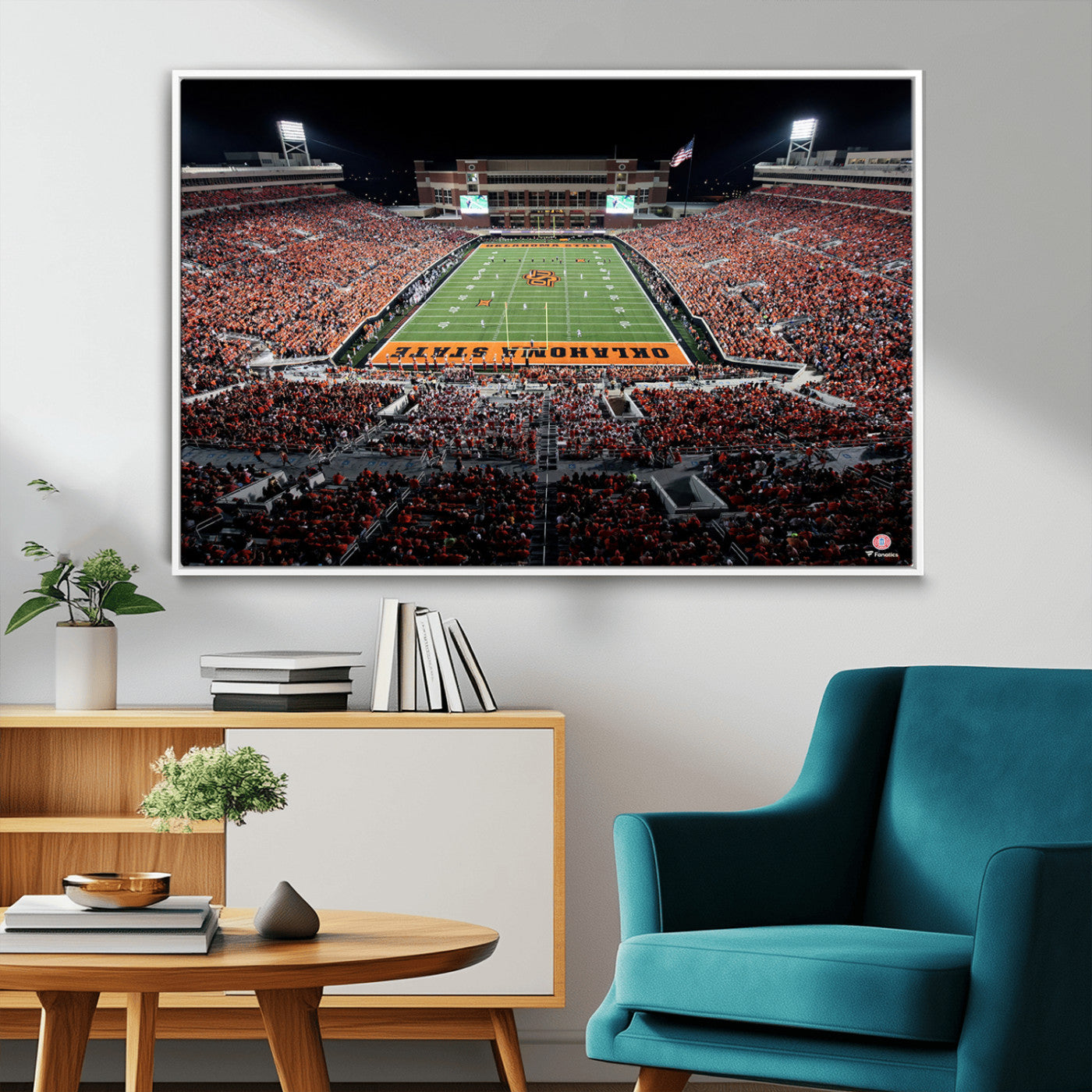 81675-MGV-FC-36X24_White-Boone Pickens Stadium Wall Art Oklahoma State Cowboys Print Framed Sports Canvas Art for Home, Office, Living Room