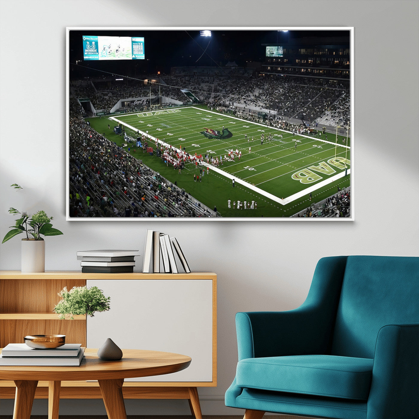 81740-MGV-FC-36X24_White-UAB Blazers Football Team Print - Birmingham Protective Stadium Wall Art Canvas Print