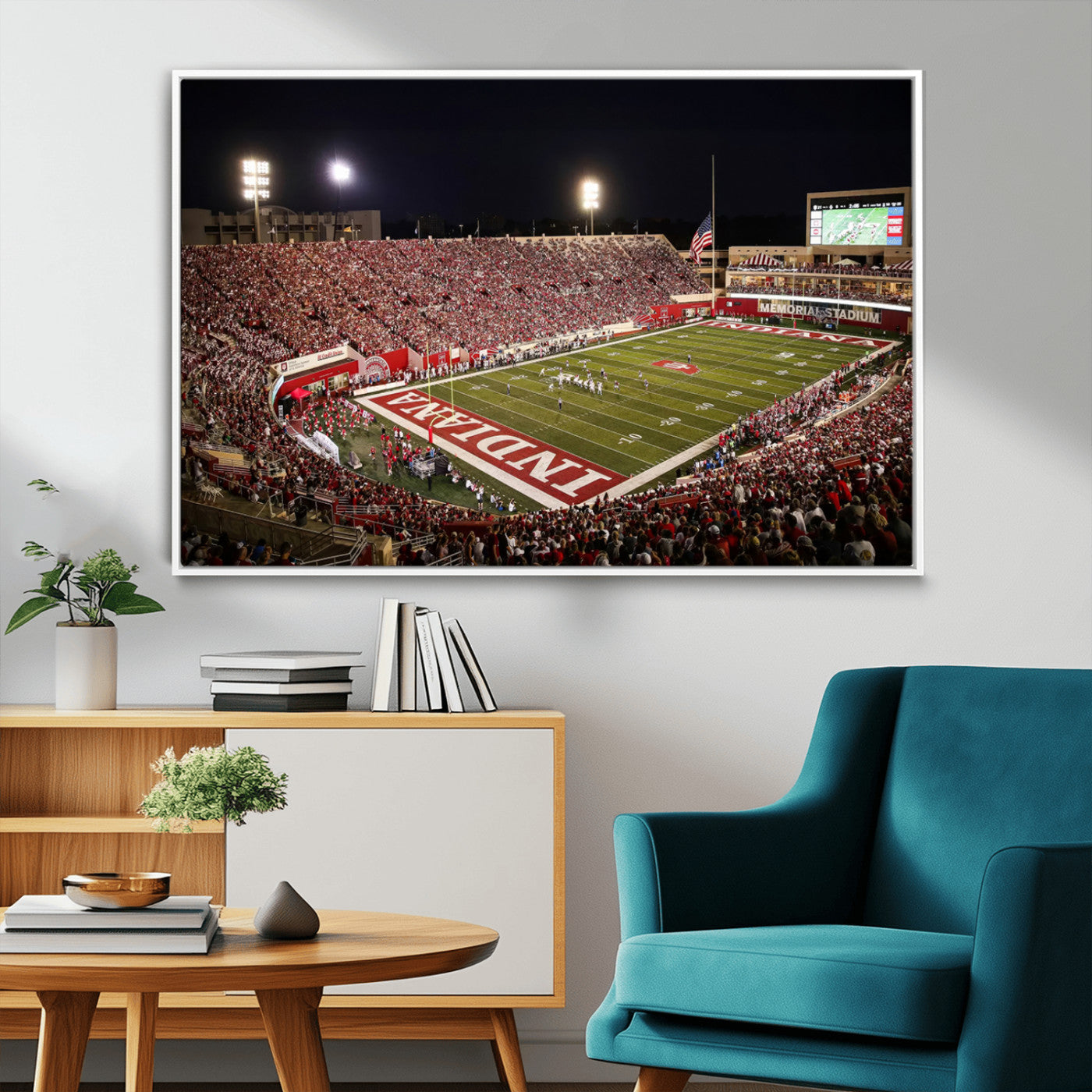 82748-MGV-FC-36X24_White-Indiana University Hoosiers Football Team Print Canvas