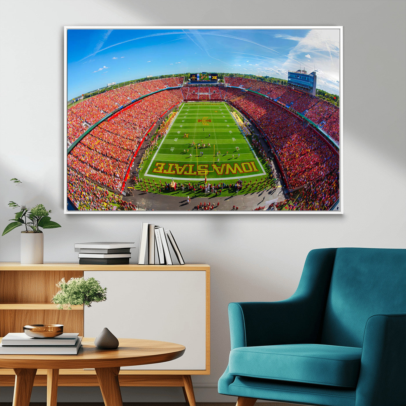 36706-MGV-FC-36X24_White-Iowa State University Cyclones Football Team Print - Ames Jack Trice Stadium Art Canvas Print