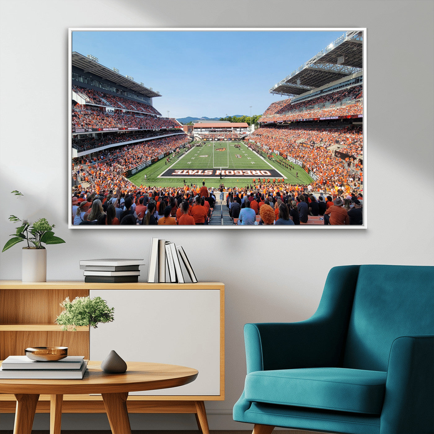 35211-MGV-FC-36X24_White-Oregon State Beavers Football Team Print - Corvallis Reser Stadium Wall Art Canvas Print