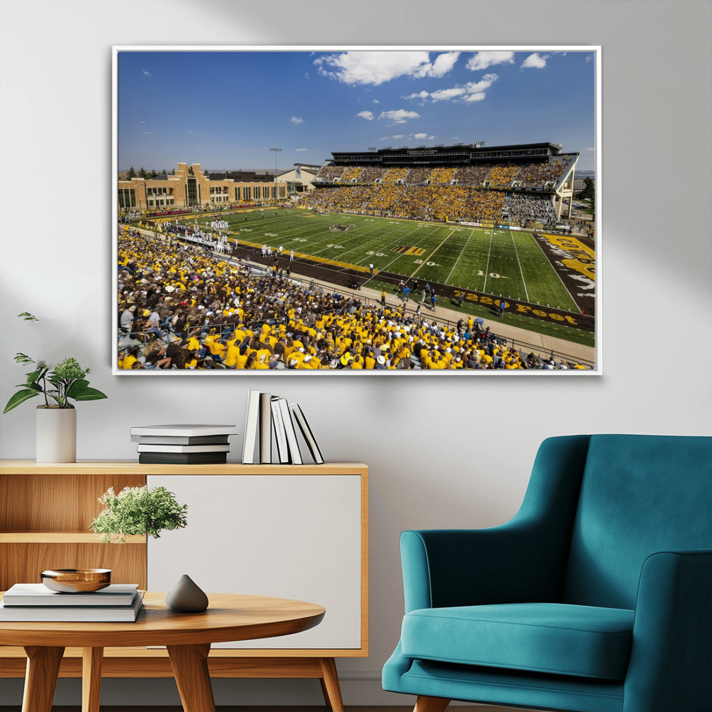 75112-MGV-CV-36X24-University of Wyoming Cowboys Football Team Print - Laramie Jonah Field War Memorial Stadium Wall