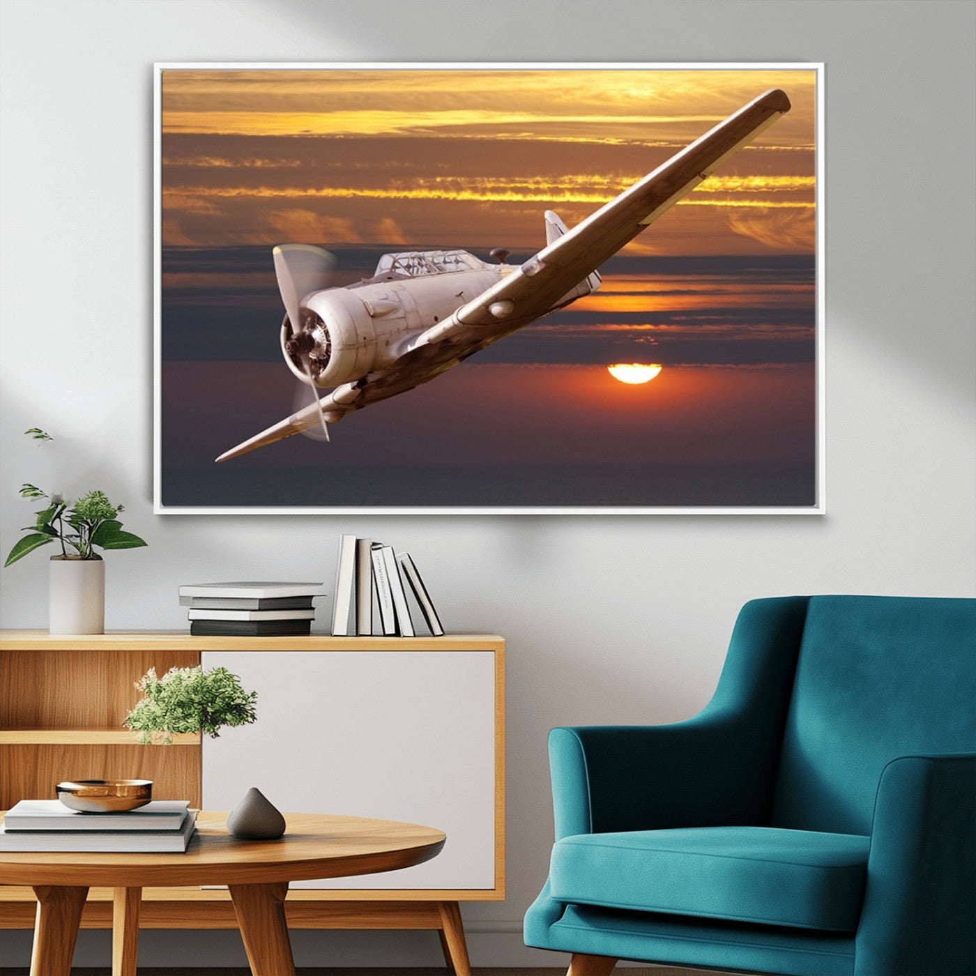 55483-MGV-FC-36X24_White-Old War Plane Wall Art Canvas Print