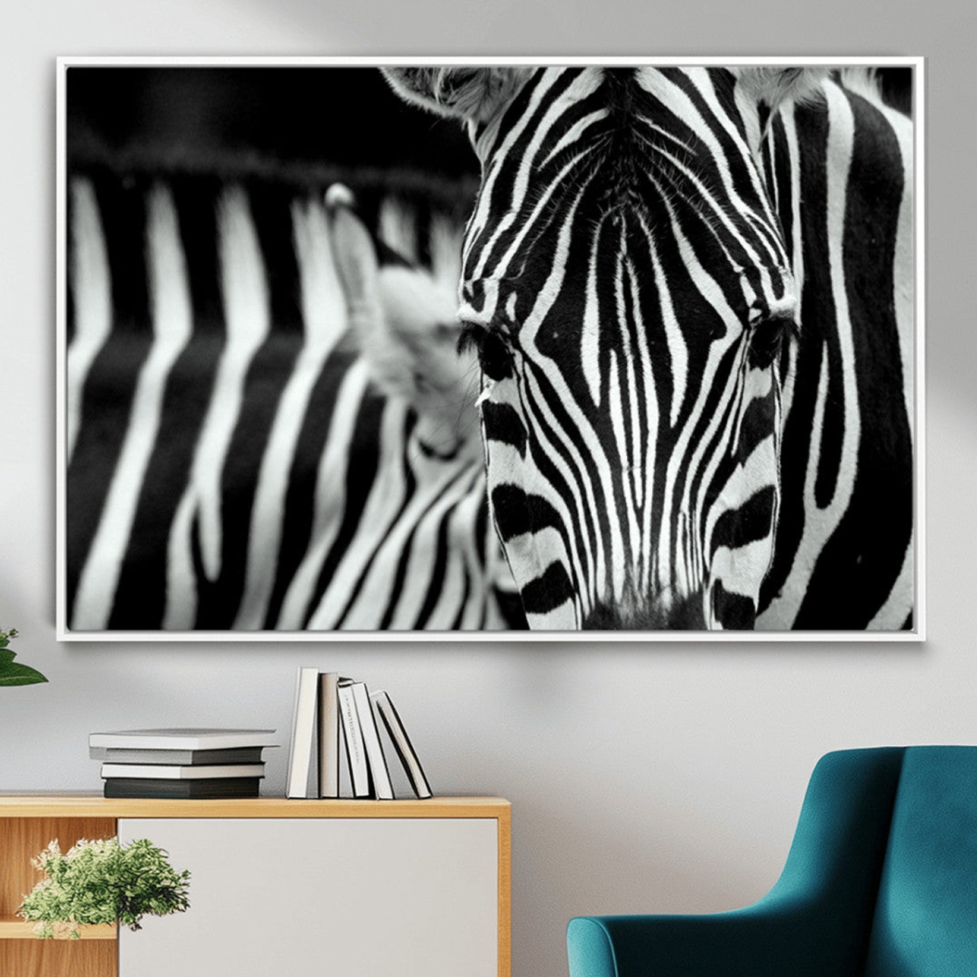 MGV-FC-36X24 - Large Wall Art Close Taken Zebra Canvas Print