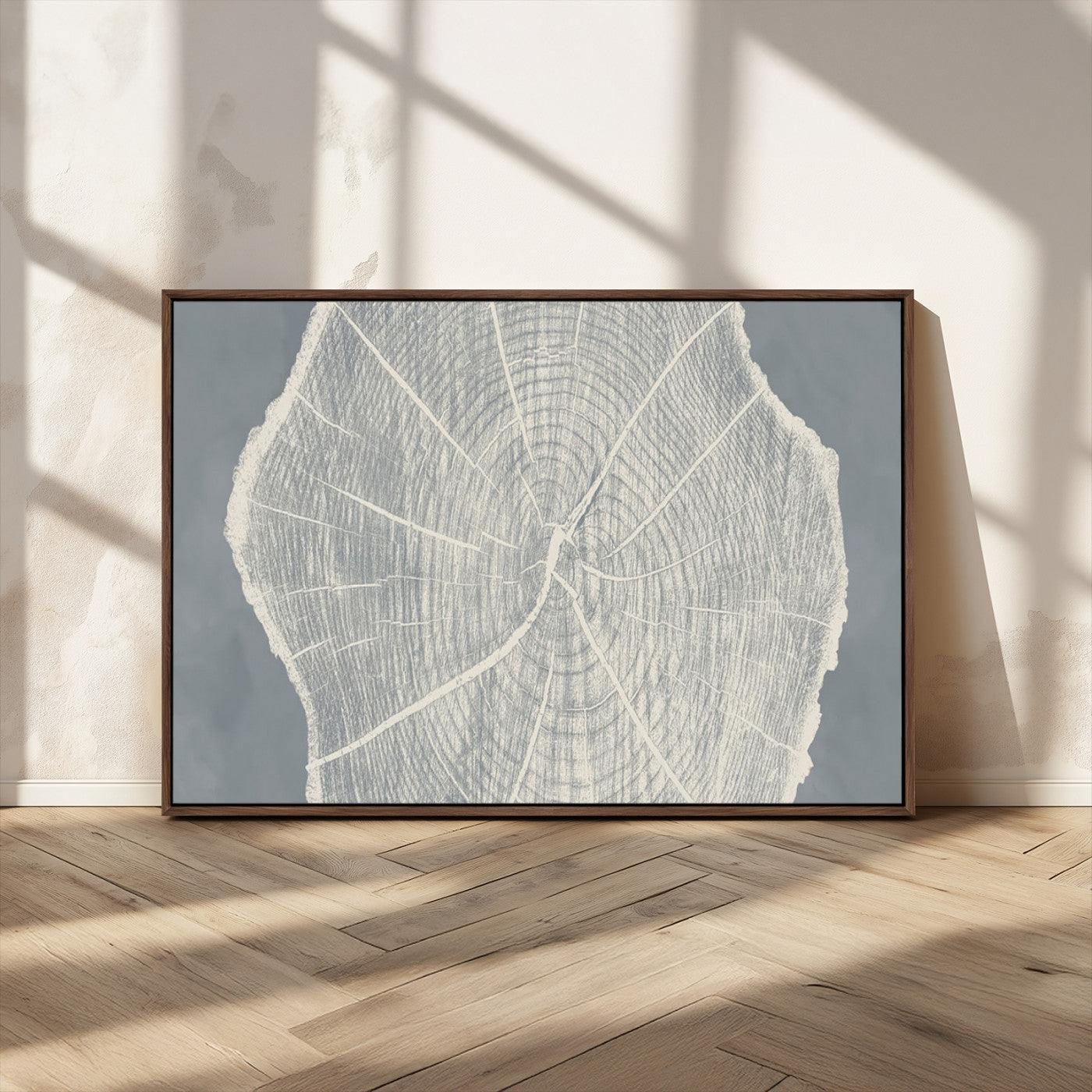 25547-MGV-FC-36X24_Walnut-Abstract Tree Ring Wall Art Canvas Print – Nature-Inspired, Ready to Hang, Modern Home Decor