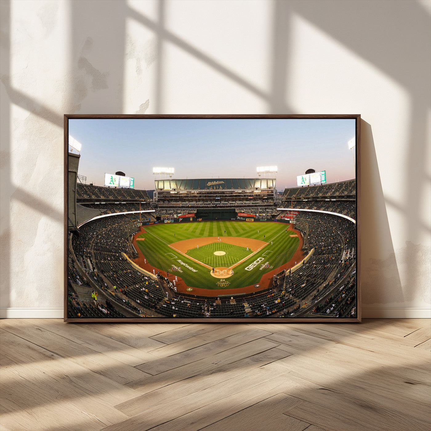 -Oakland Athletics Baseball Team Print - RingCentral Coliseum Stadium Wall Art Canvas Print