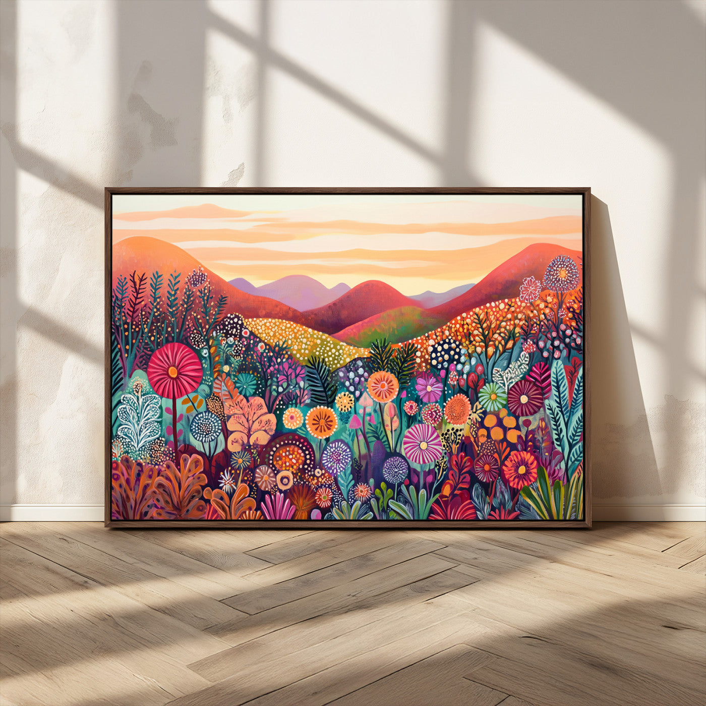 51484-MGV-FC-36X24_Walnut-Yayoi Kusama 1986 Wall Art Print – Yayoi Kusama Wabi Sabi Japanese Wall Art Print - Vibrant Abstract