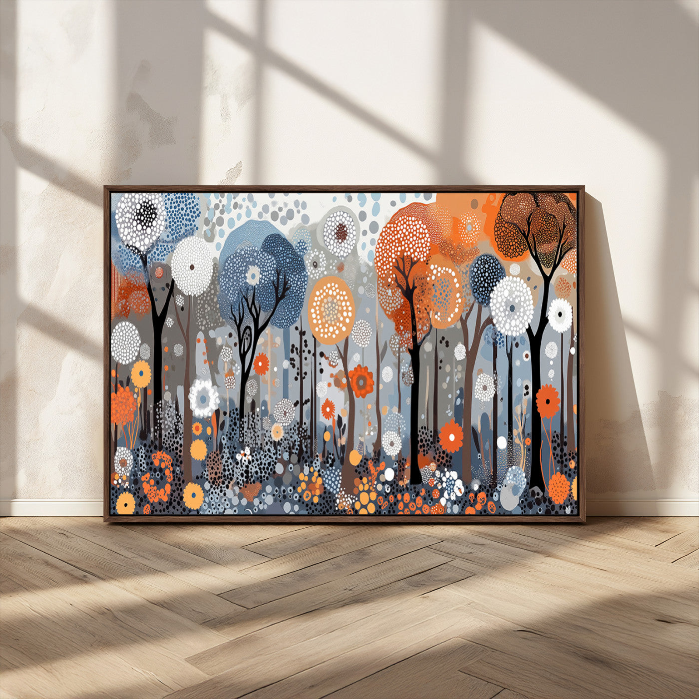 48857-MGV-FC-36X24_Walnut-Abstract Winter Landscape Canvas Wall Art Print - Large Colorful Nature Wall Decor