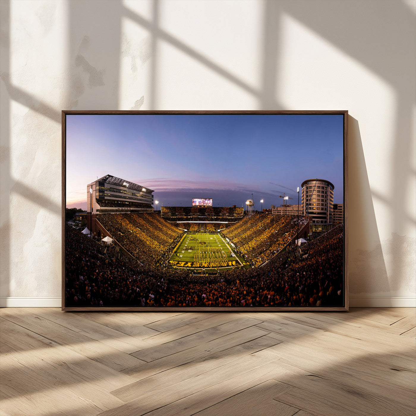 82557-MGV-CV-36X24-Iowa Hawkeyes Kinnick Stadium Wall Art Canvas Print, Framed Iowa Hawkeyes Kinnick Stadium Canvas