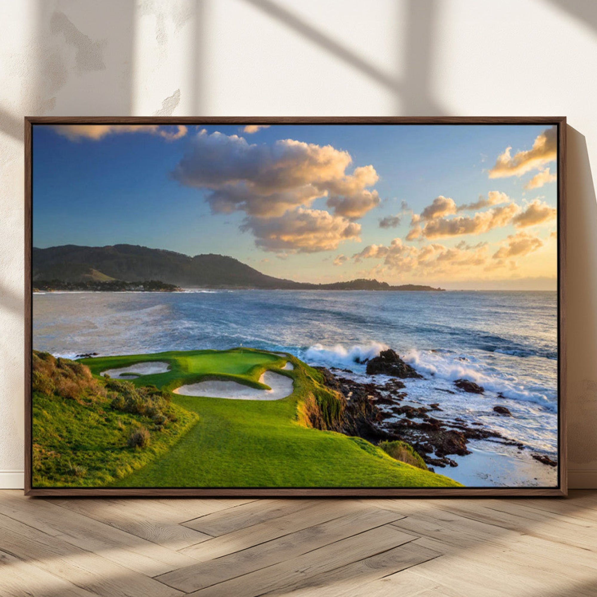 50107048-MGV-CV-36X24-Pebble Beach Golf Links Wall Art Canvas Print – Iconic Coastal Golf Course Artwork for Home, Office, Living Room