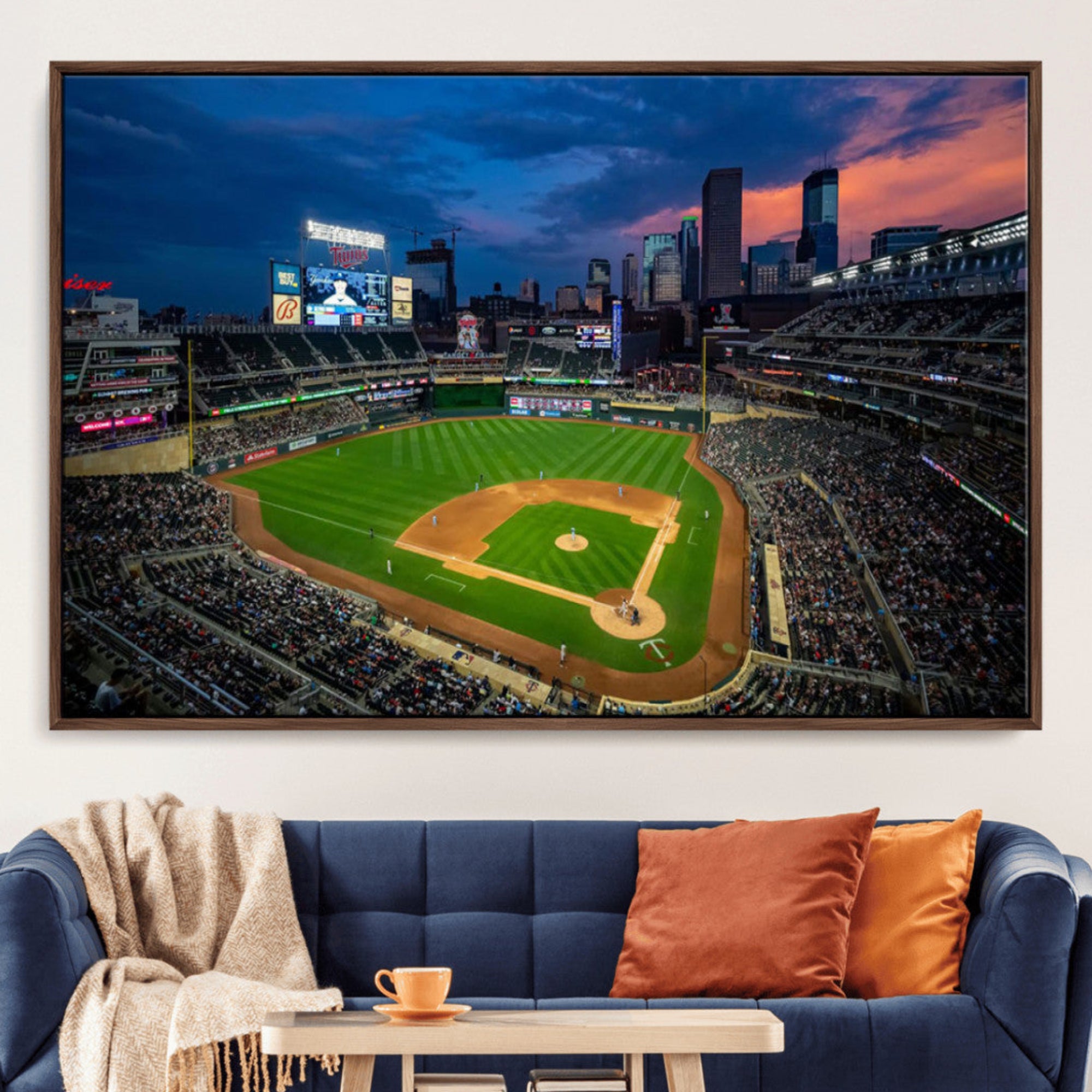 68222753-MGV-CV-36X24-Target Field Wall Art Canvas Print – Baseball Stadium Minneapolis Major League Baseball Iconic Artwork for home, office