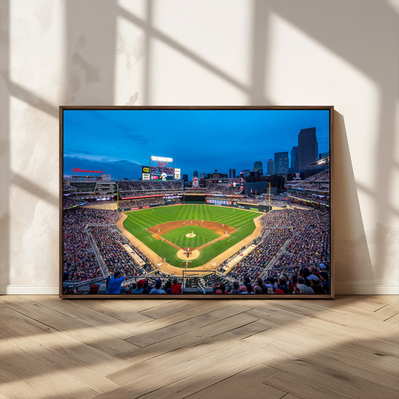 77273035-MGV-CV-36X24-Target Field Stadium Wall Art Canvas Print – Minnesota Twins Baseball Team Iconic Ballpark Scene for home, office