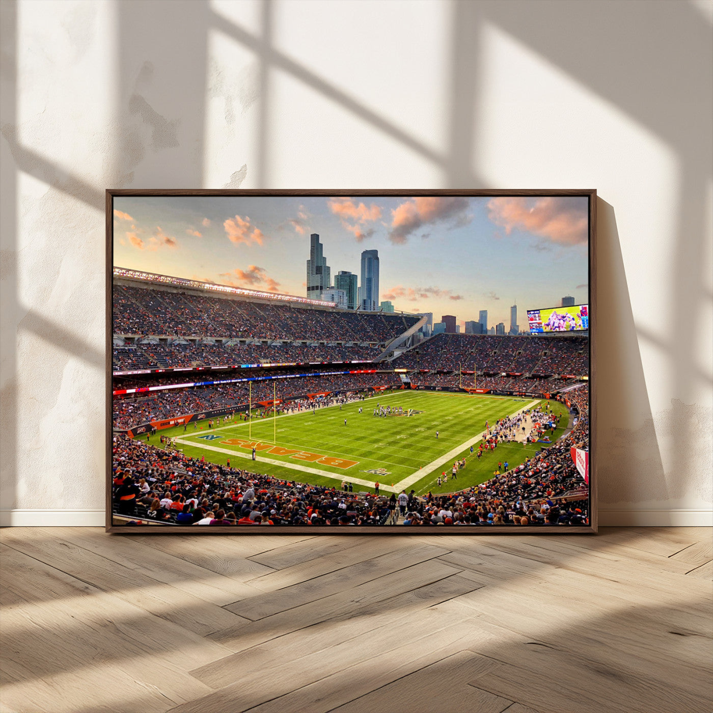-Chicago Bears Soldiers Field Wall Art Canvas Print – Framed Football Stadium Artwork for Home, Office, Living Room