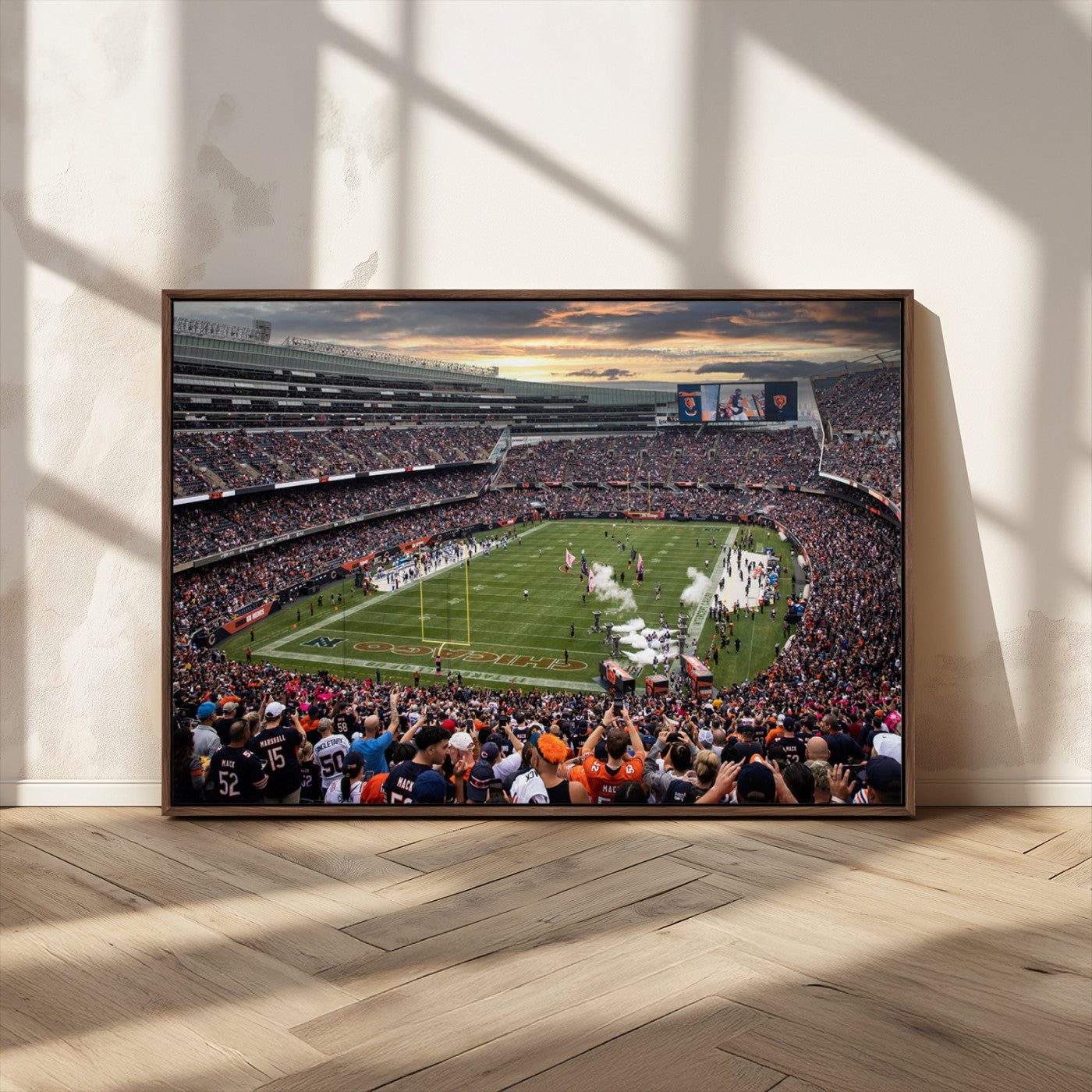 87578930-MGV-CV-36X24-Chicago Bears Soldiers Field Wall Art Canvas Print – Framed Football Stadium Artwork for Home, Office, Living Room